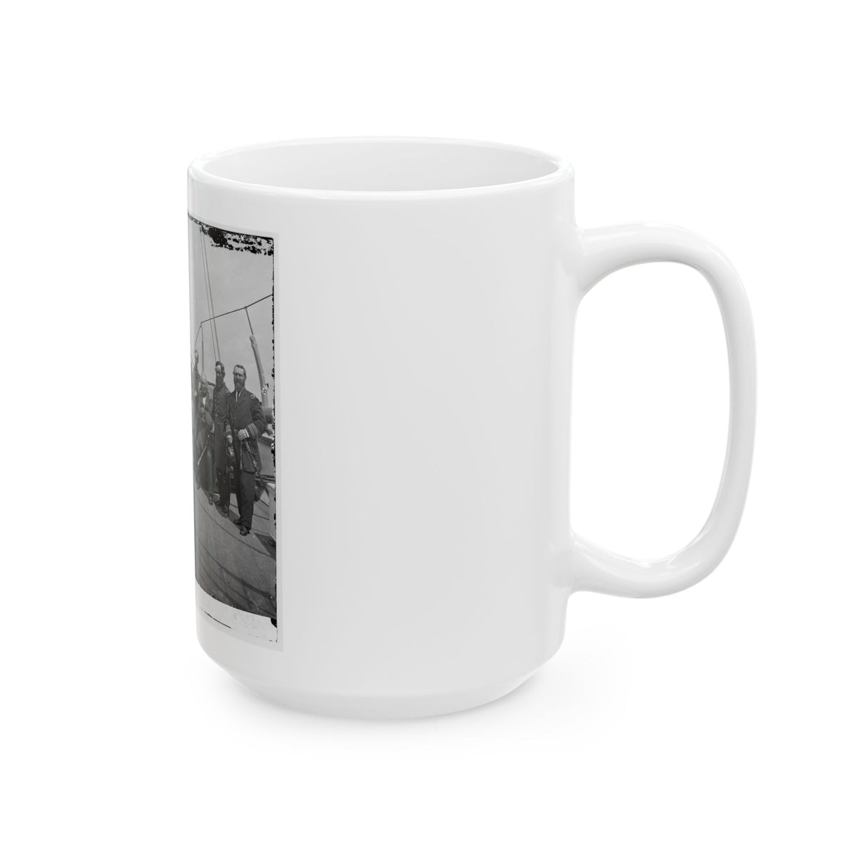 Charleston Harbor, S.C. Rear Admiral John A. Dahlgren (Fifth From Left) And Staff Aboard U.S.S. Pawnee (U.S. Civil War) White Coffee Mug