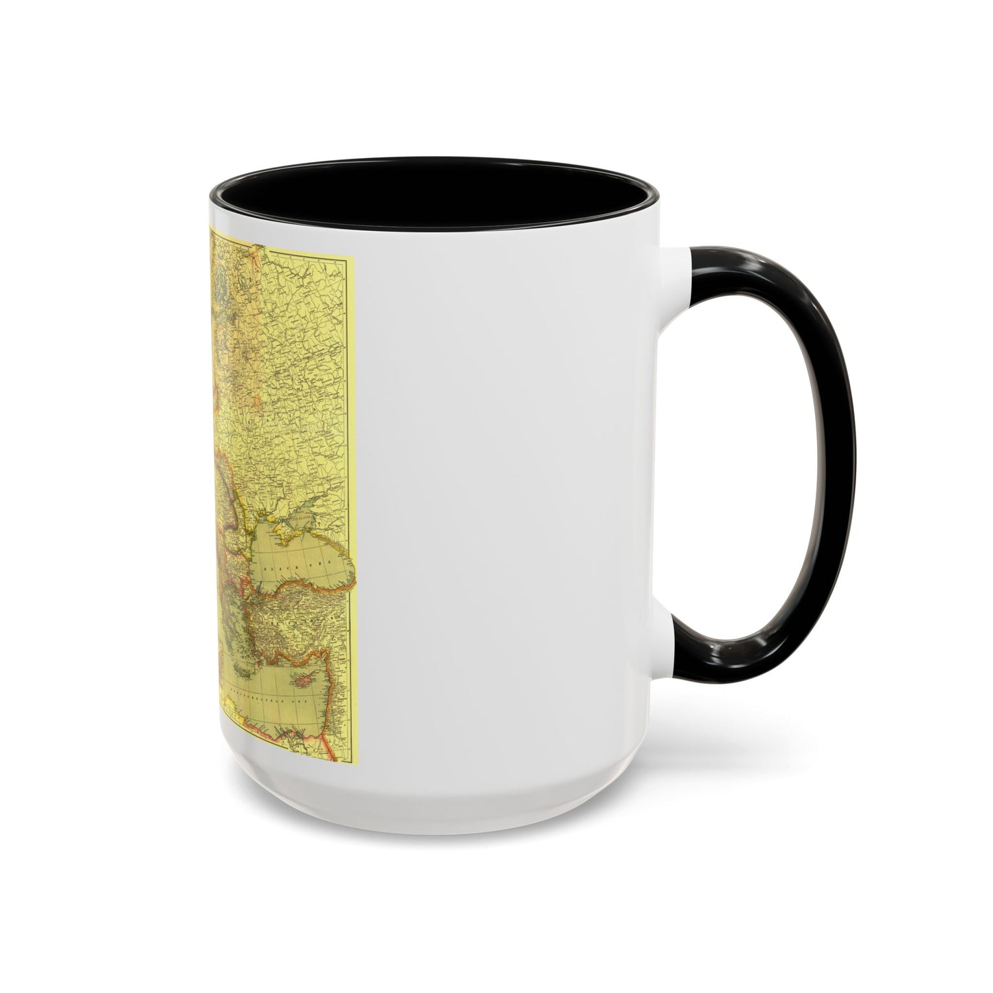 Europe and Africa and Asia (1915) (Map) Accent Coffee Mug