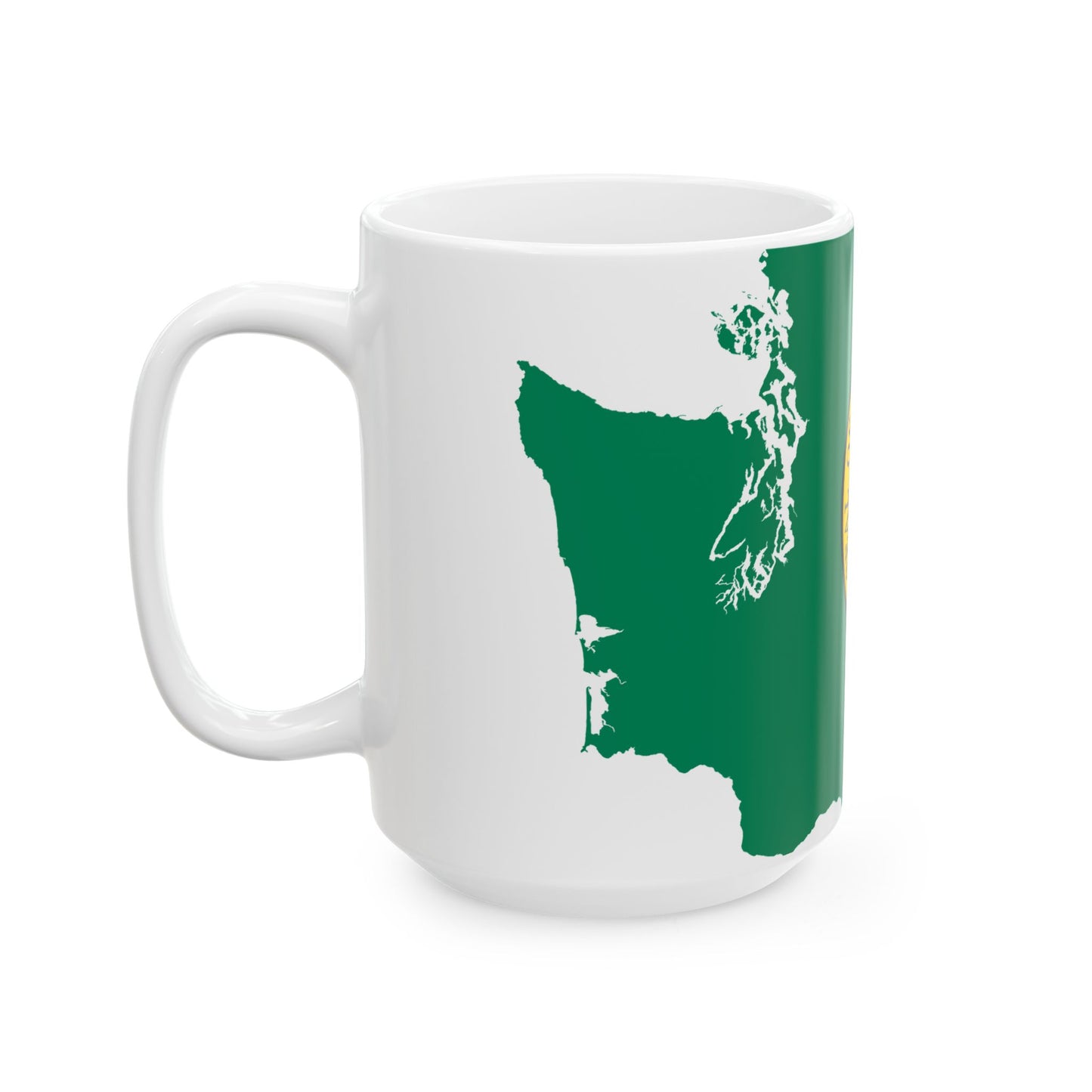 Flag map of Washington (United States) White Coffee Mug
