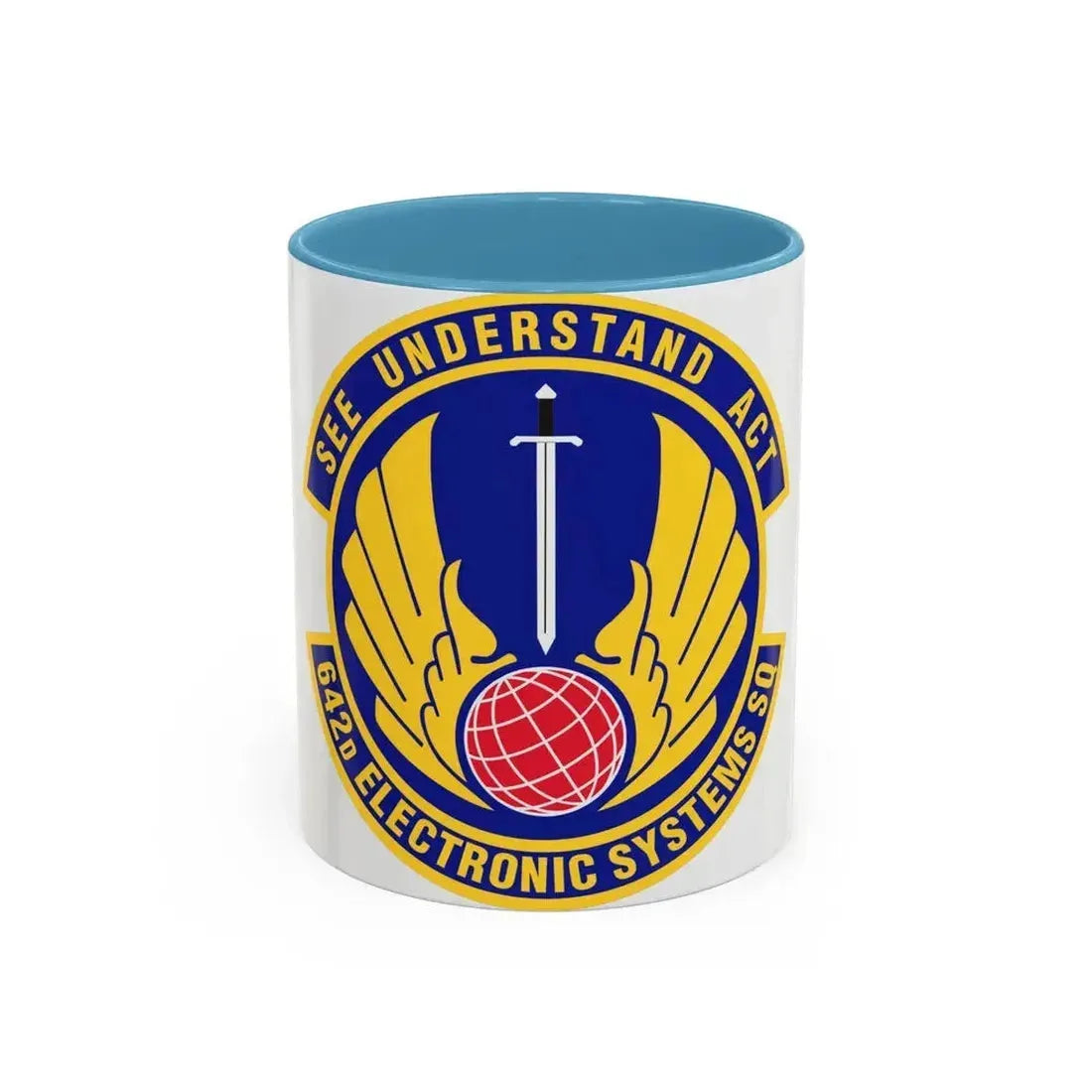 642d Electronic Systems Squadron (U.S. Air Force) Accent Coffee Mug 11oz Light Blue - Go Mug Yourself