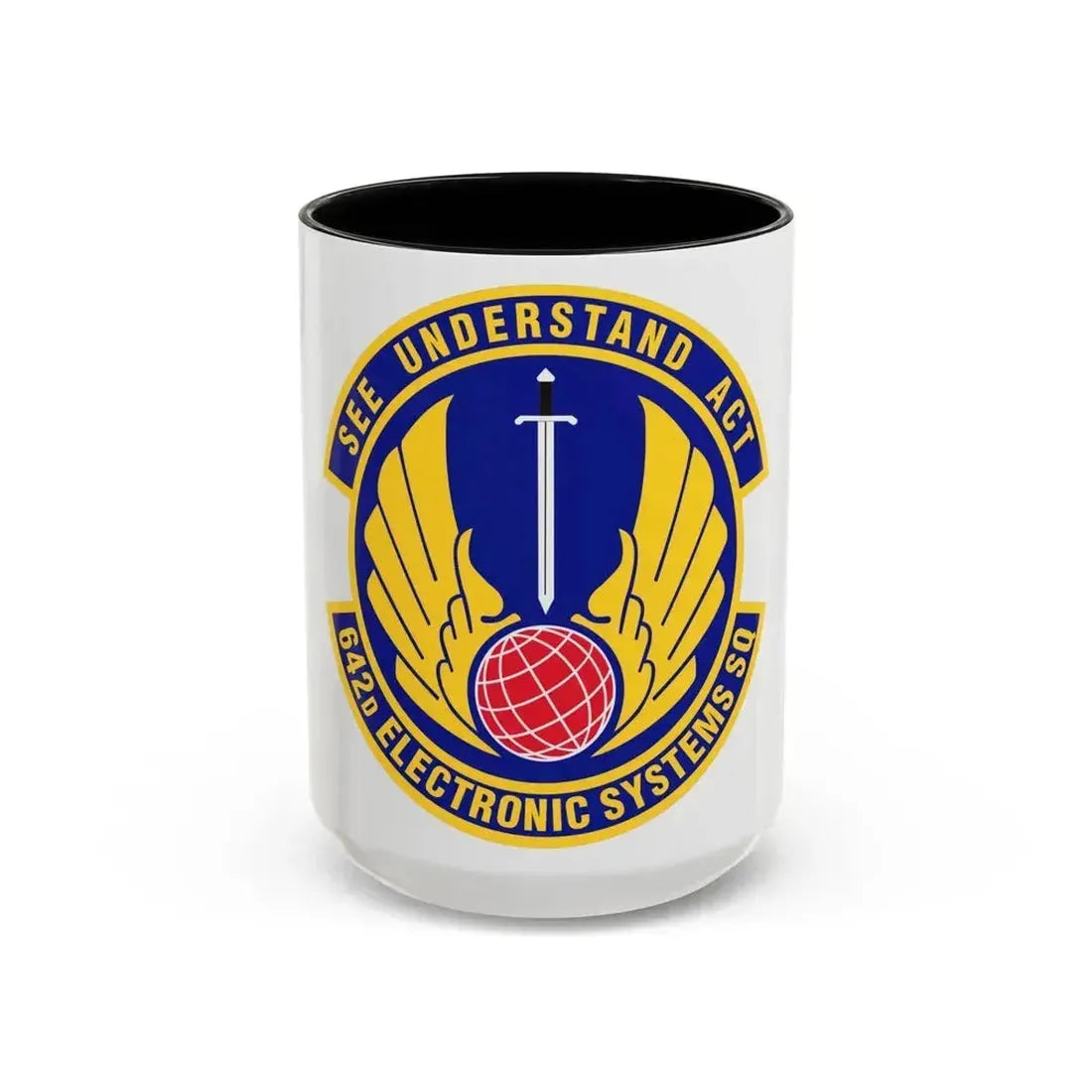 642d Electronic Systems Squadron (U.S. Air Force) Accent Coffee Mug 15oz Black - Go Mug Yourself