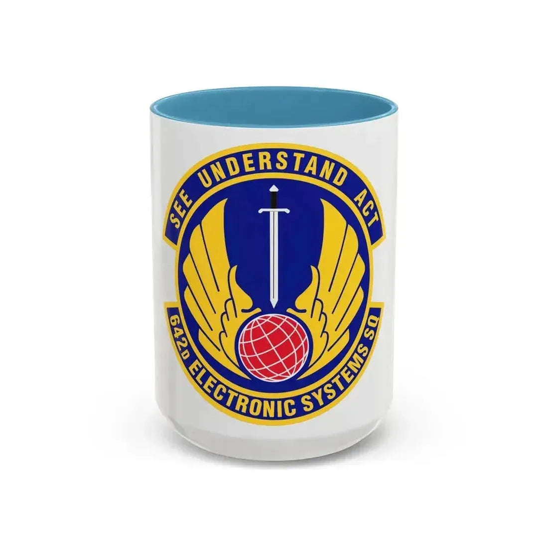 642d Electronic Systems Squadron (U.S. Air Force) Accent Coffee Mug 15oz Light Blue - Go Mug Yourself