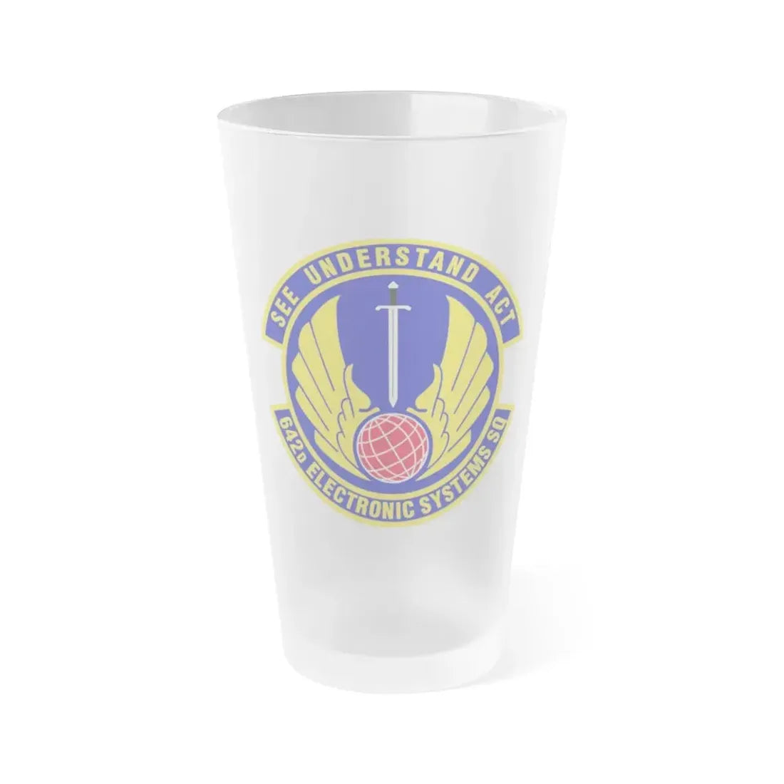 642d Electronic Systems Squadron (U.S. Air Force) Frosted Pint Glass 16oz 16oz Frosted - Go Mug Yourself