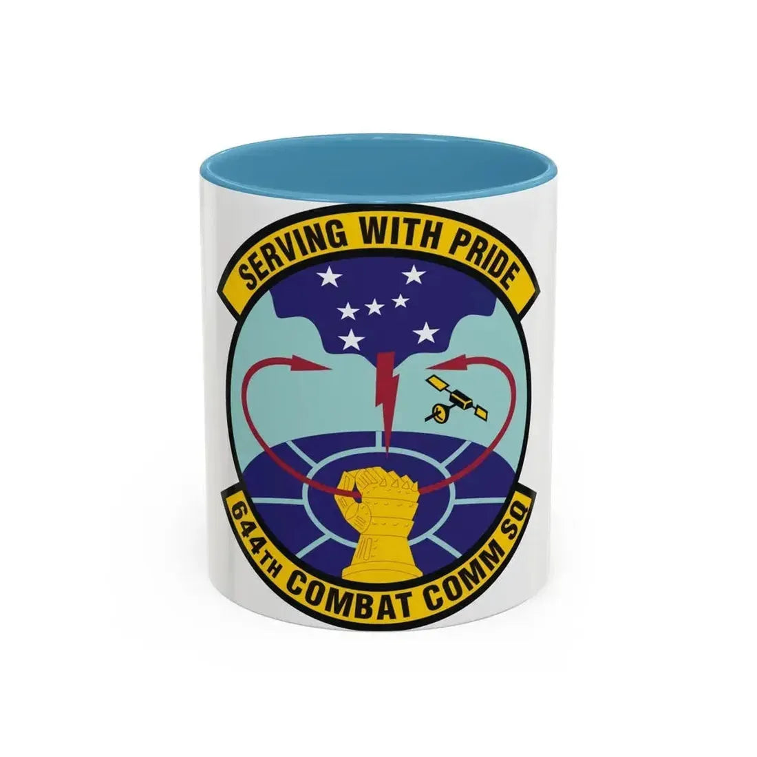644th Combat Communications Squadron (U.S. Air Force) Accent Coffee Mug 11oz Light Blue - Go Mug Yourself
