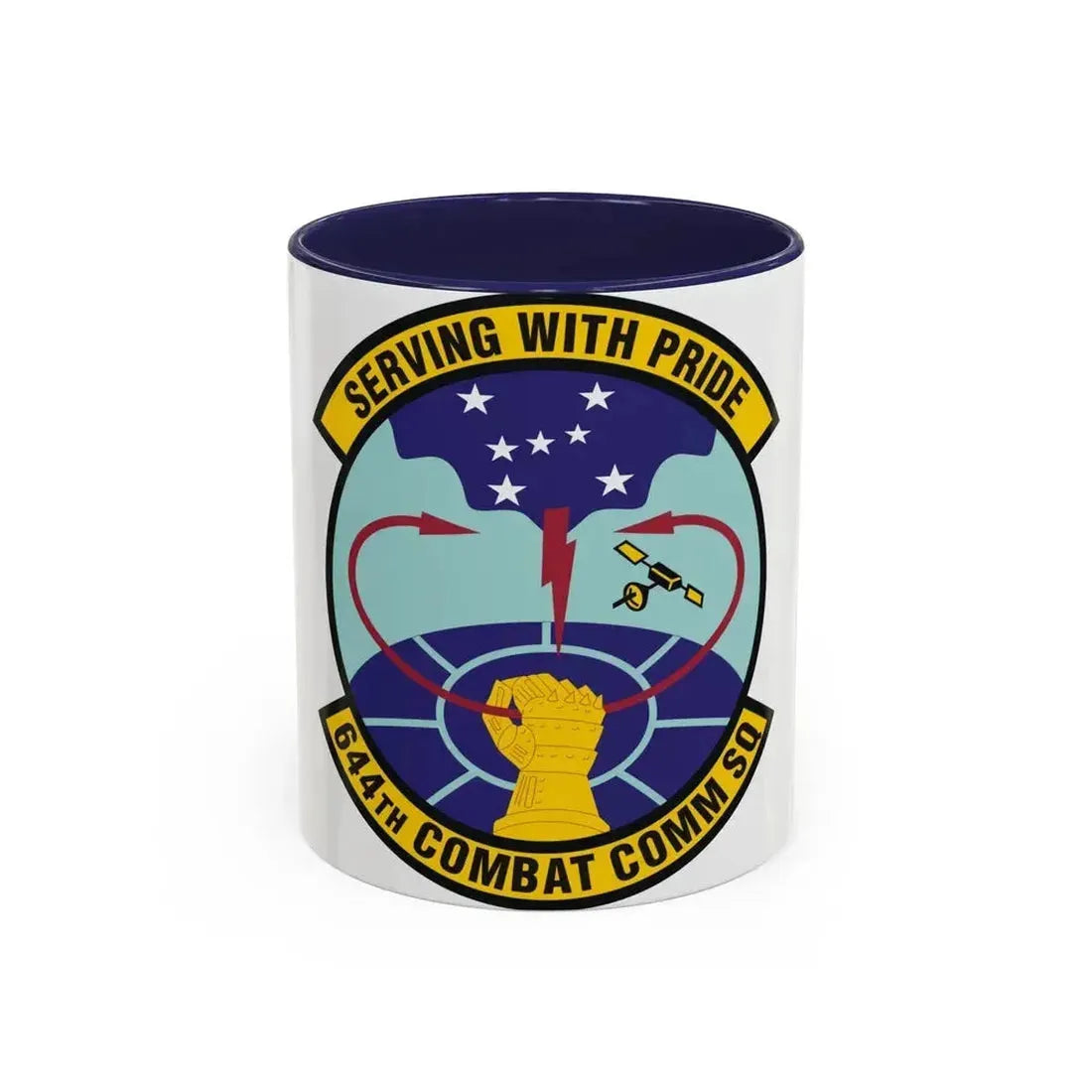 644th Combat Communications Squadron (U.S. Air Force) Accent Coffee Mug 11oz Navy - Go Mug Yourself
