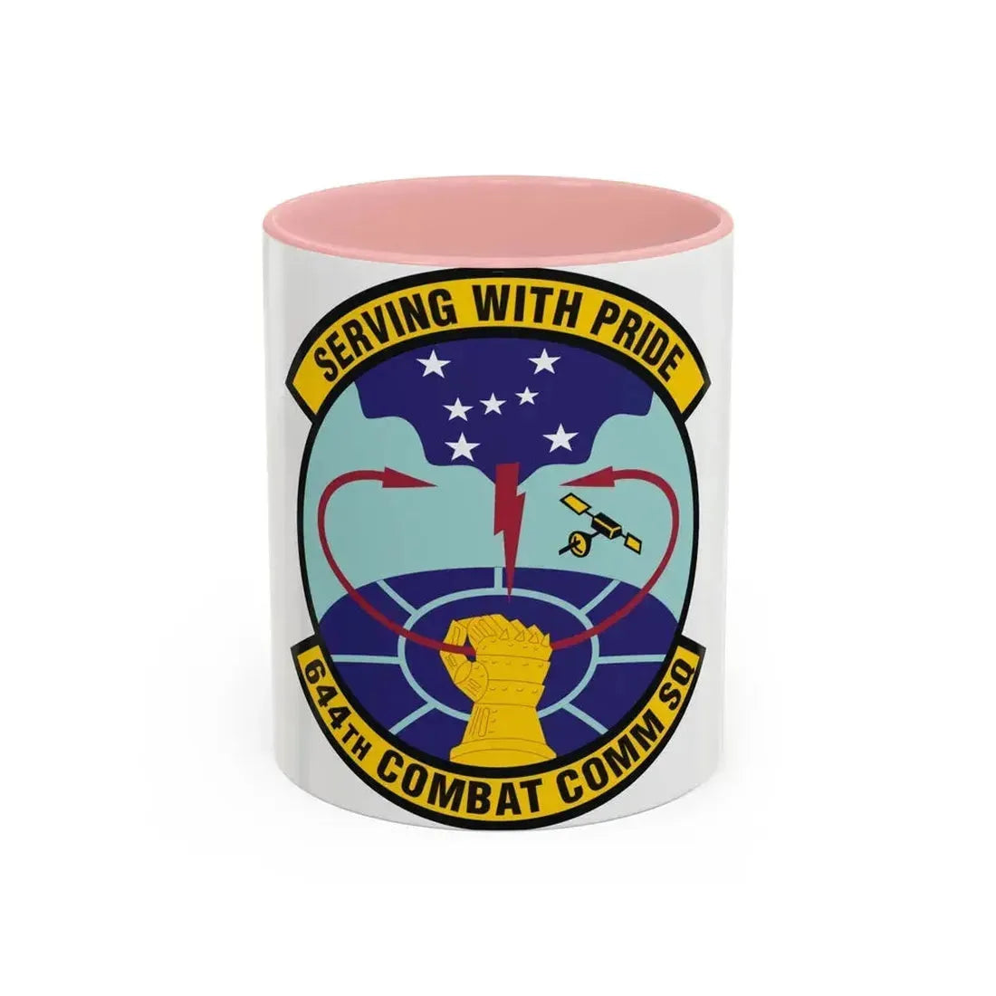 644th Combat Communications Squadron (U.S. Air Force) Accent Coffee Mug 11oz Pink - Go Mug Yourself