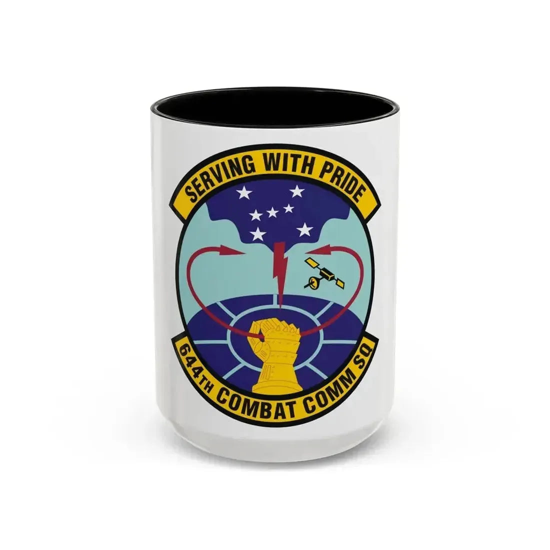 644th Combat Communications Squadron (U.S. Air Force) Accent Coffee Mug 15oz Black - Go Mug Yourself