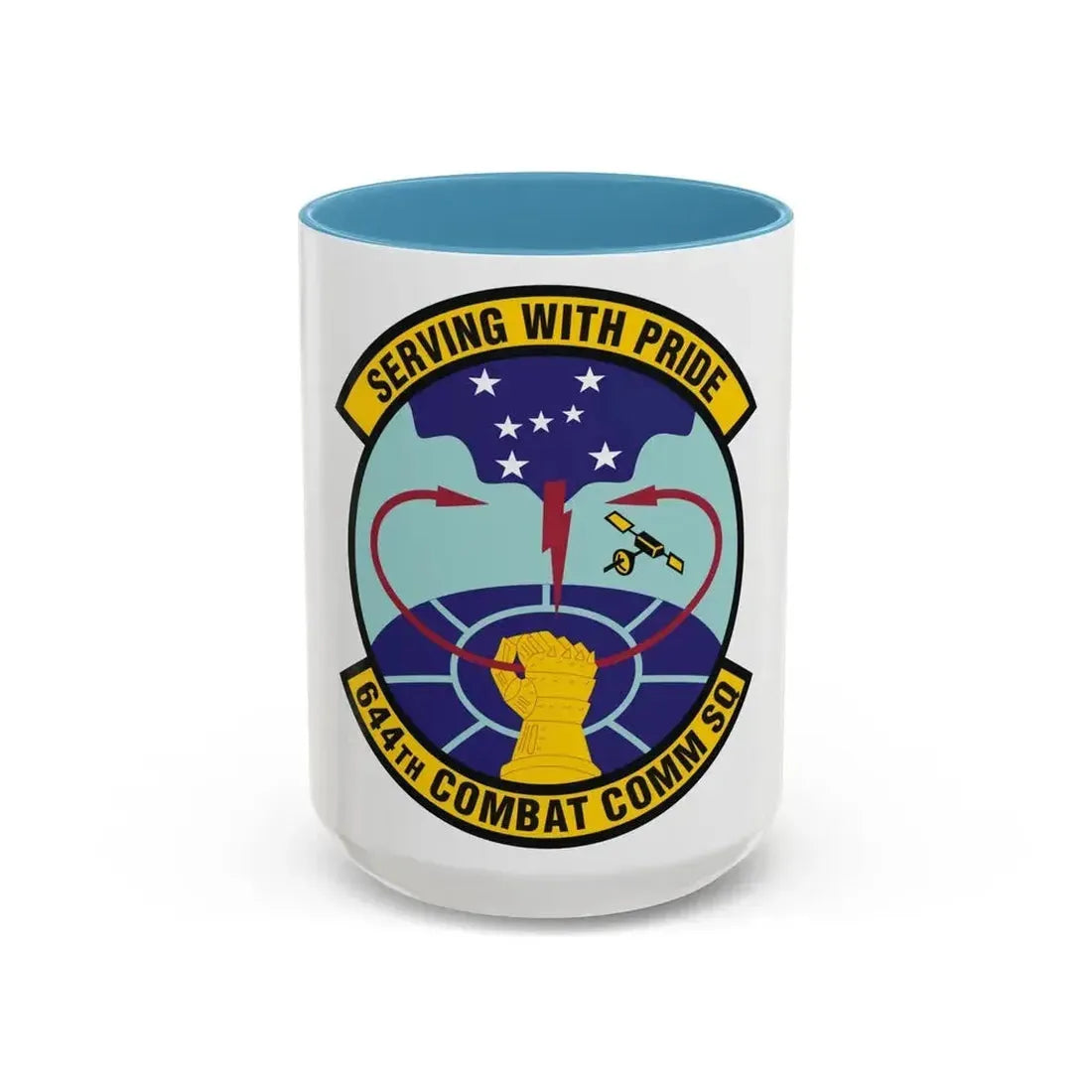 644th Combat Communications Squadron (U.S. Air Force) Accent Coffee Mug 15oz Light Blue - Go Mug Yourself