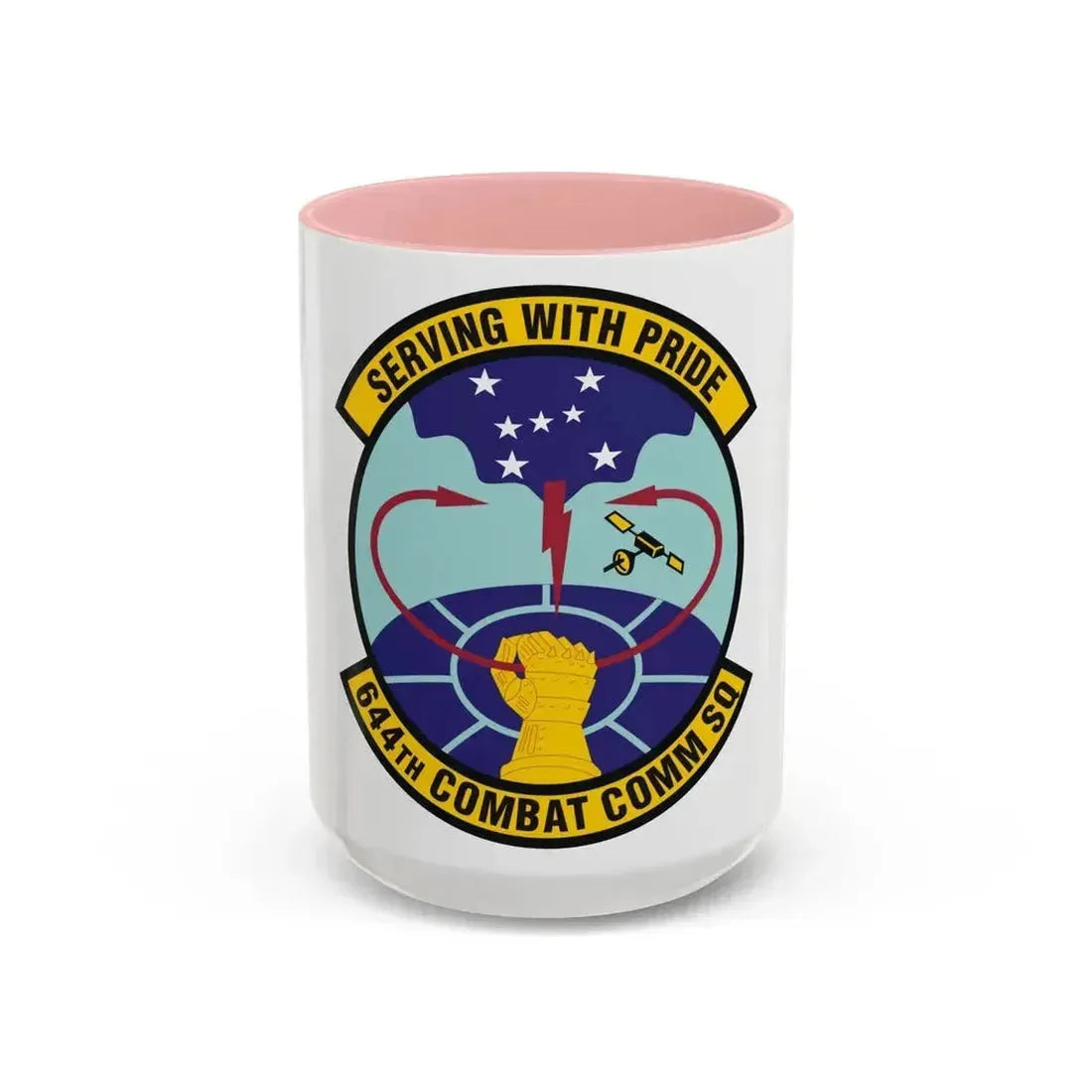 644th Combat Communications Squadron (U.S. Air Force) Accent Coffee Mug 15oz Pink - Go Mug Yourself