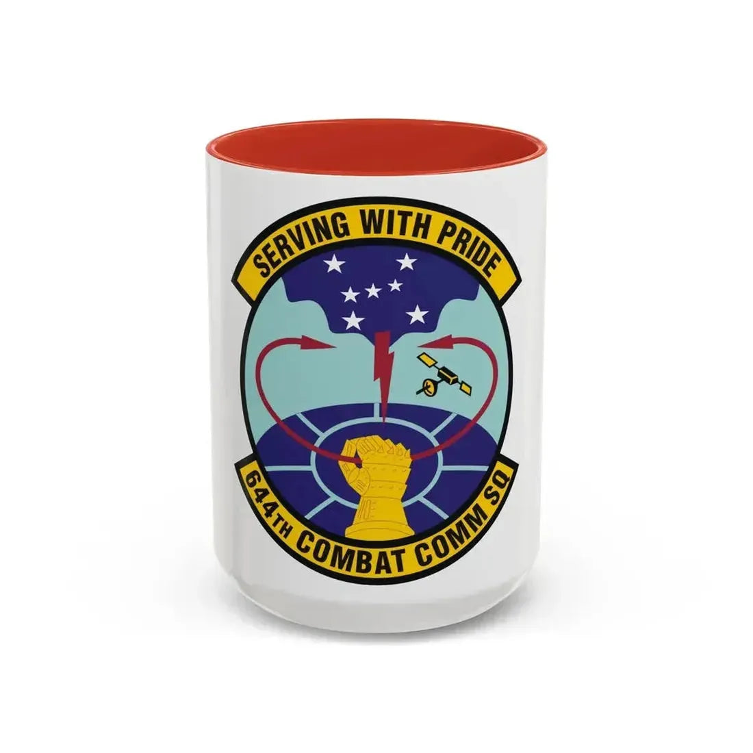 644th Combat Communications Squadron (U.S. Air Force) Accent Coffee Mug 15oz Red - Go Mug Yourself