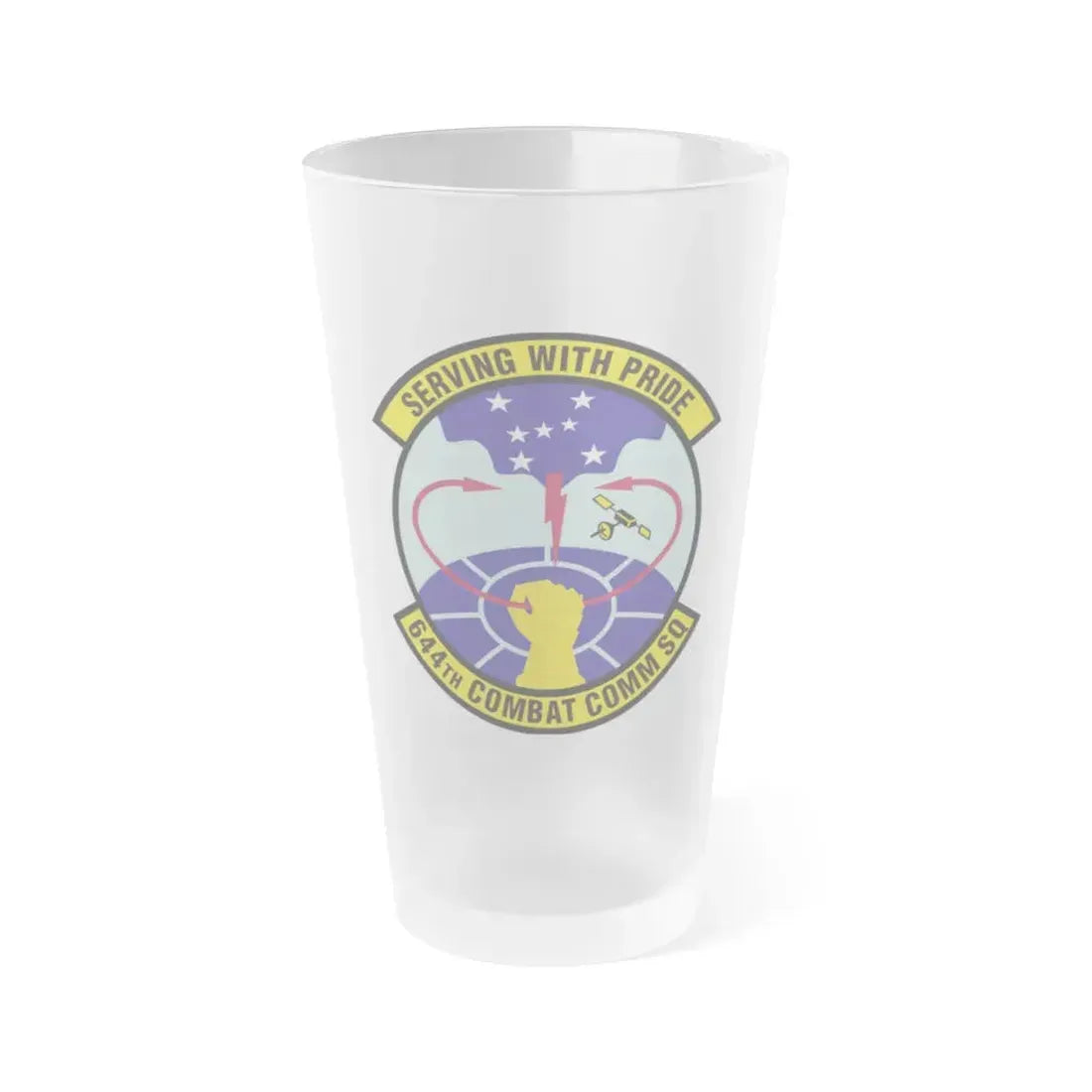 644th Combat Communications Squadron (U.S. Air Force) Frosted Pint Glass 16oz 16oz Frosted - Go Mug Yourself