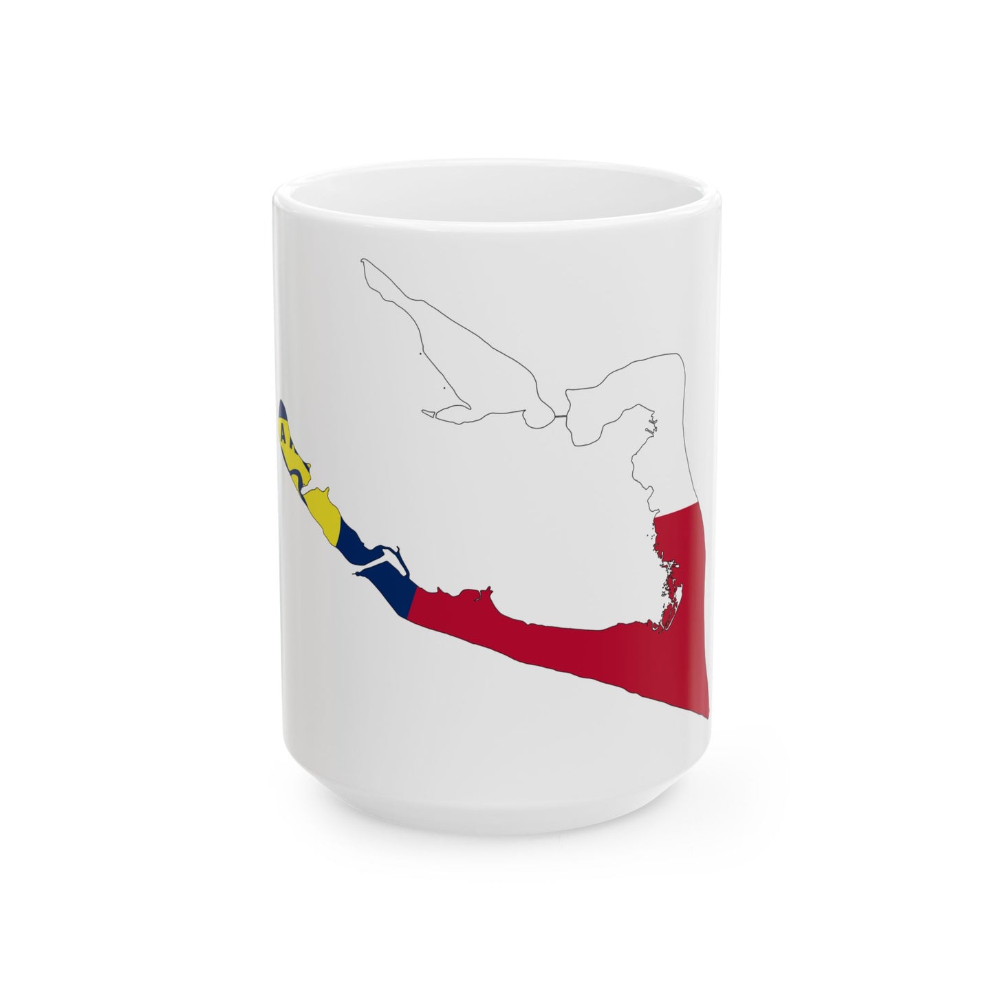 Flag map of Wake Island (United States) White Coffee Mug