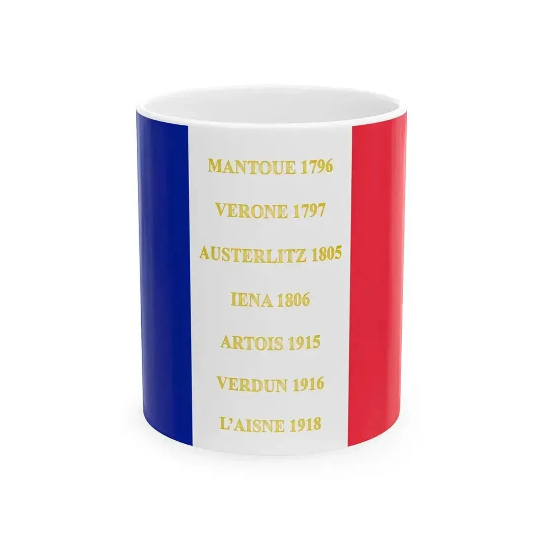 64e regiment dinfanterie de ligne - drapeau (France) White Coffee Mug 11oz - Go Mug Yourself