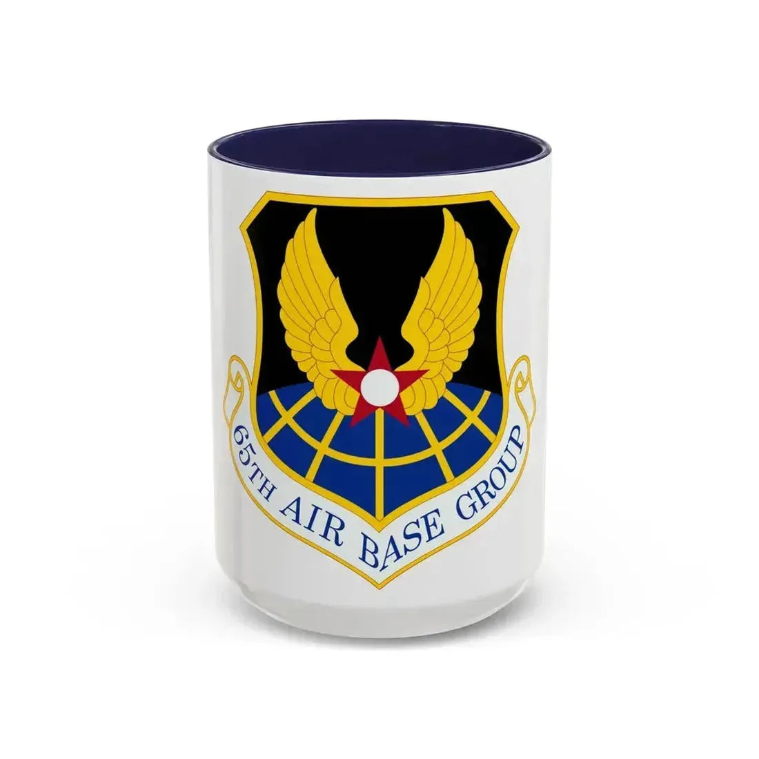 65 Air Base Group USAFE (U.S. Air Force) Accent Coffee Mug 15oz Navy - Go Mug Yourself