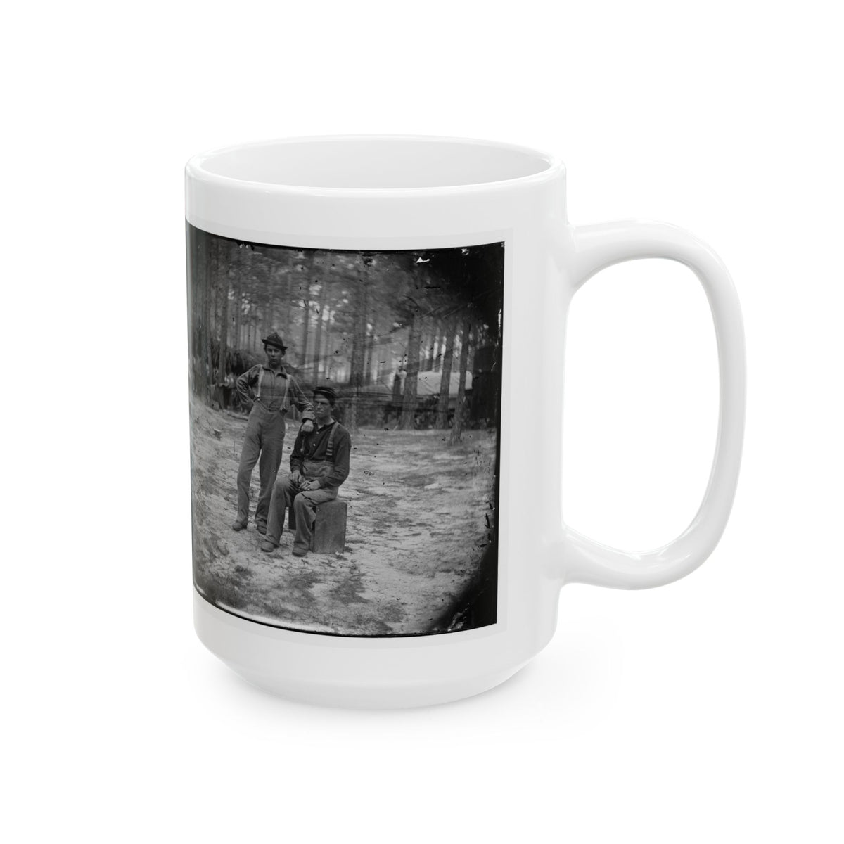 Petersburg, Va. Two Youthful Military Telegraph Operators At Headquarters (U.S. Civil War) White Coffee Mug