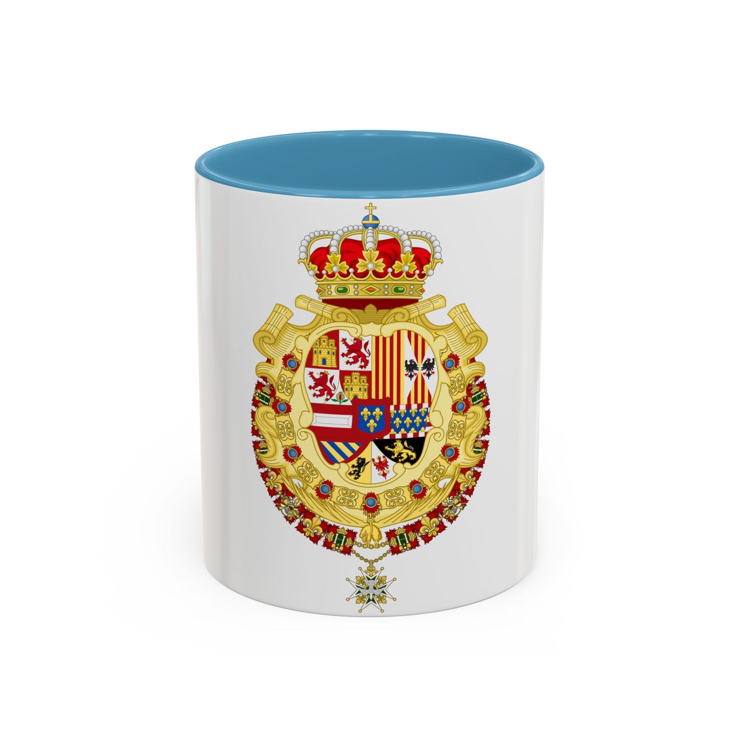 Royal Greater Coat of Arms of Spain (1700-1761) - Accent Coffee Mug