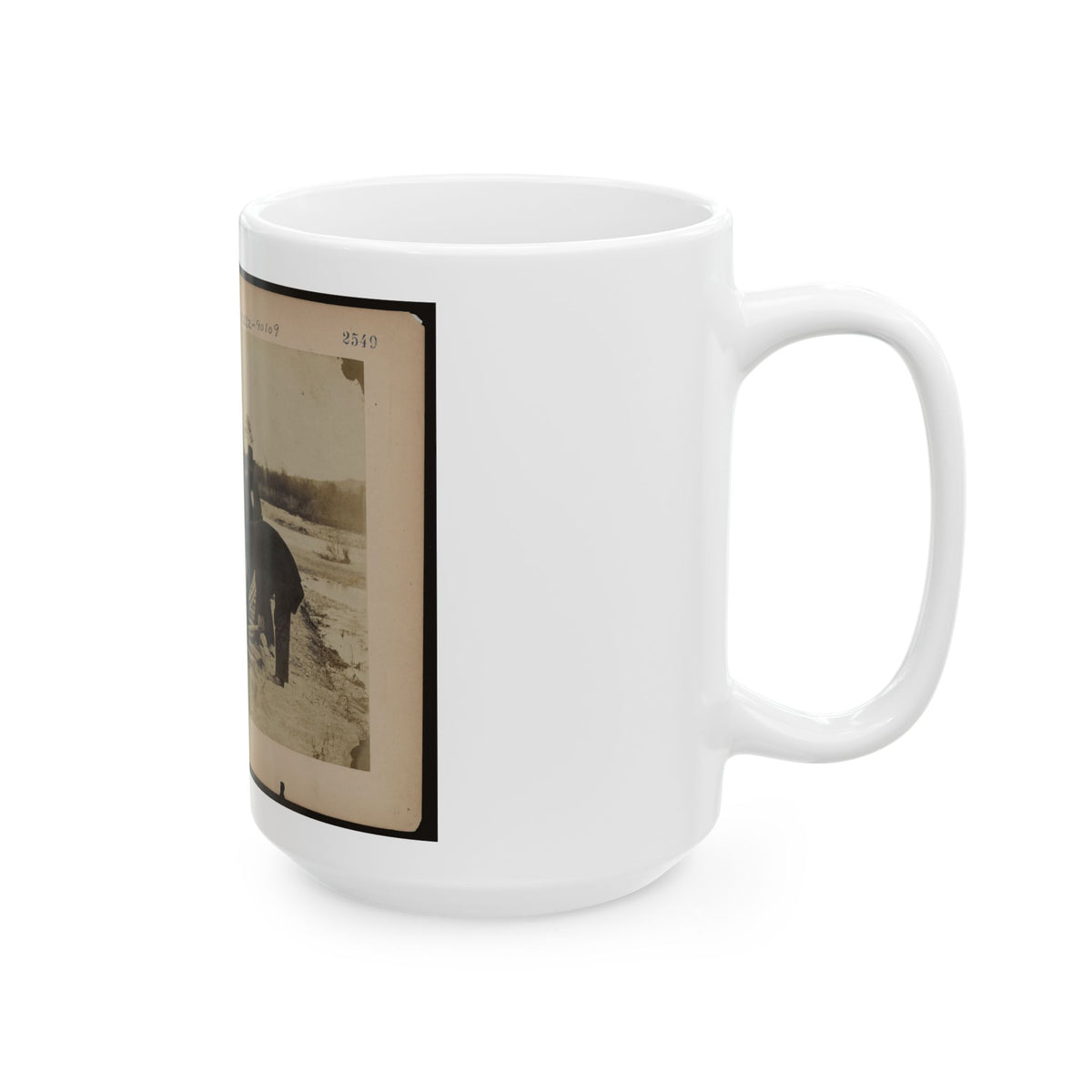 Military Railroad Operations In Northern Virginia Men Using Levers For Loosening Rails 001 (U.S. Civil War) White Coffee Mug
