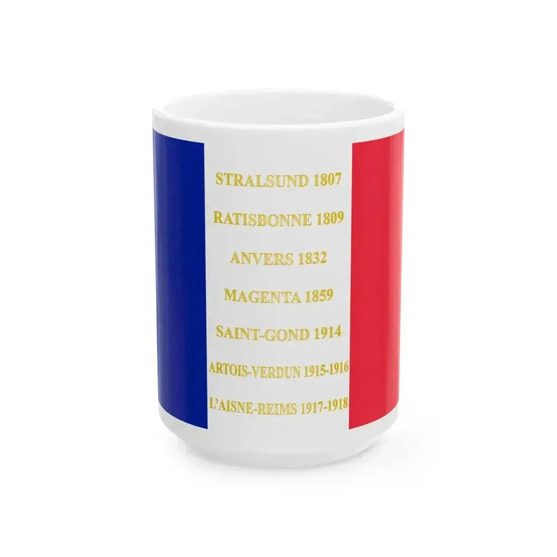 65e regiment dinfanterie de ligne - drapeau (France) White Coffee Mug 15oz - Go Mug Yourself