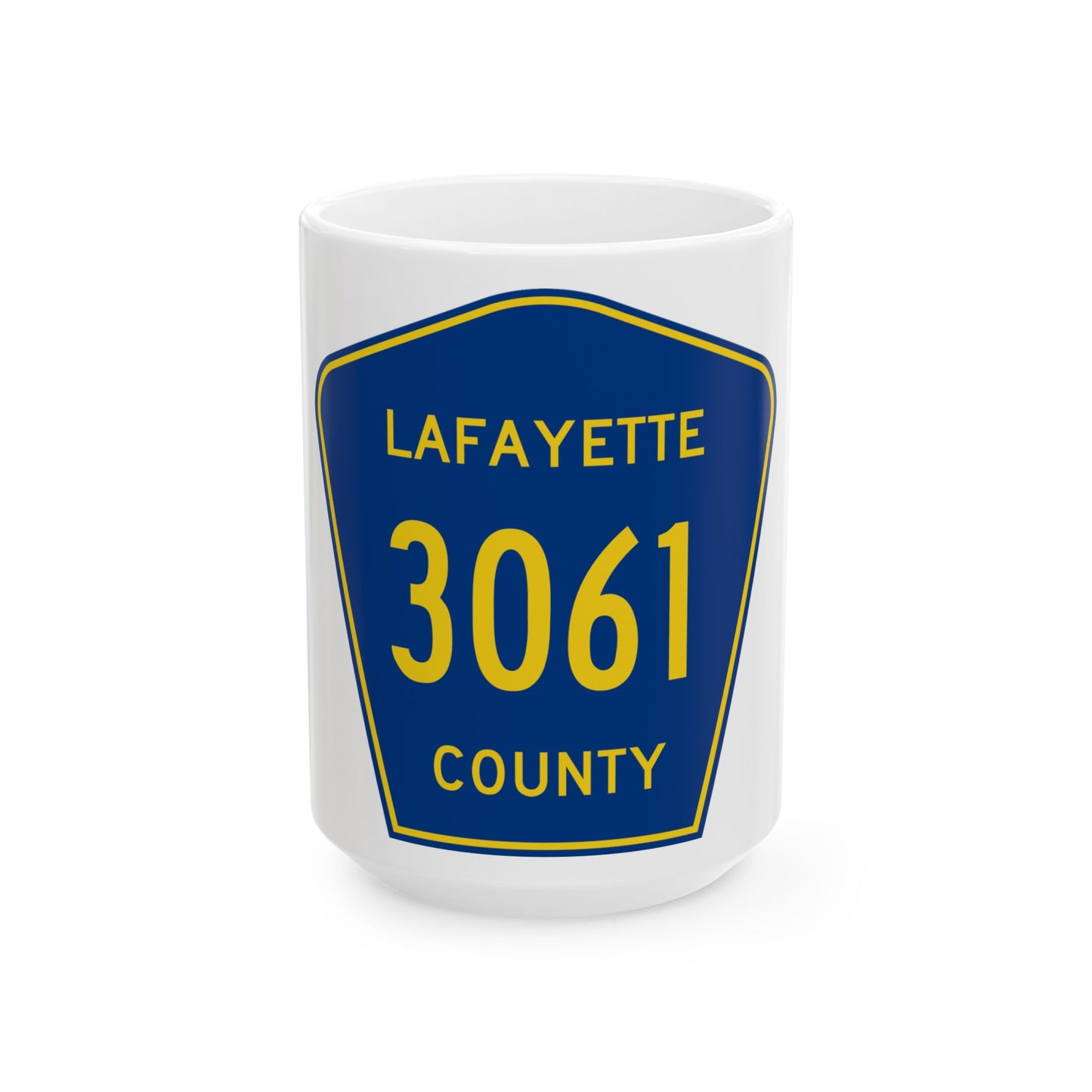 Lafayette County Route 3061 MS (Mississippi) (Road Sign) White Coffee Mug