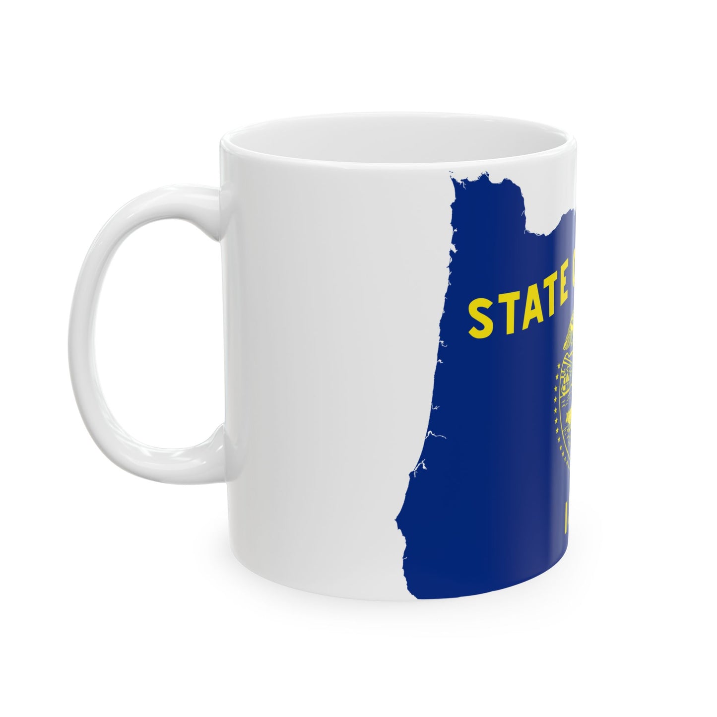 Flag-map of Oregon (United States) White Coffee Mug