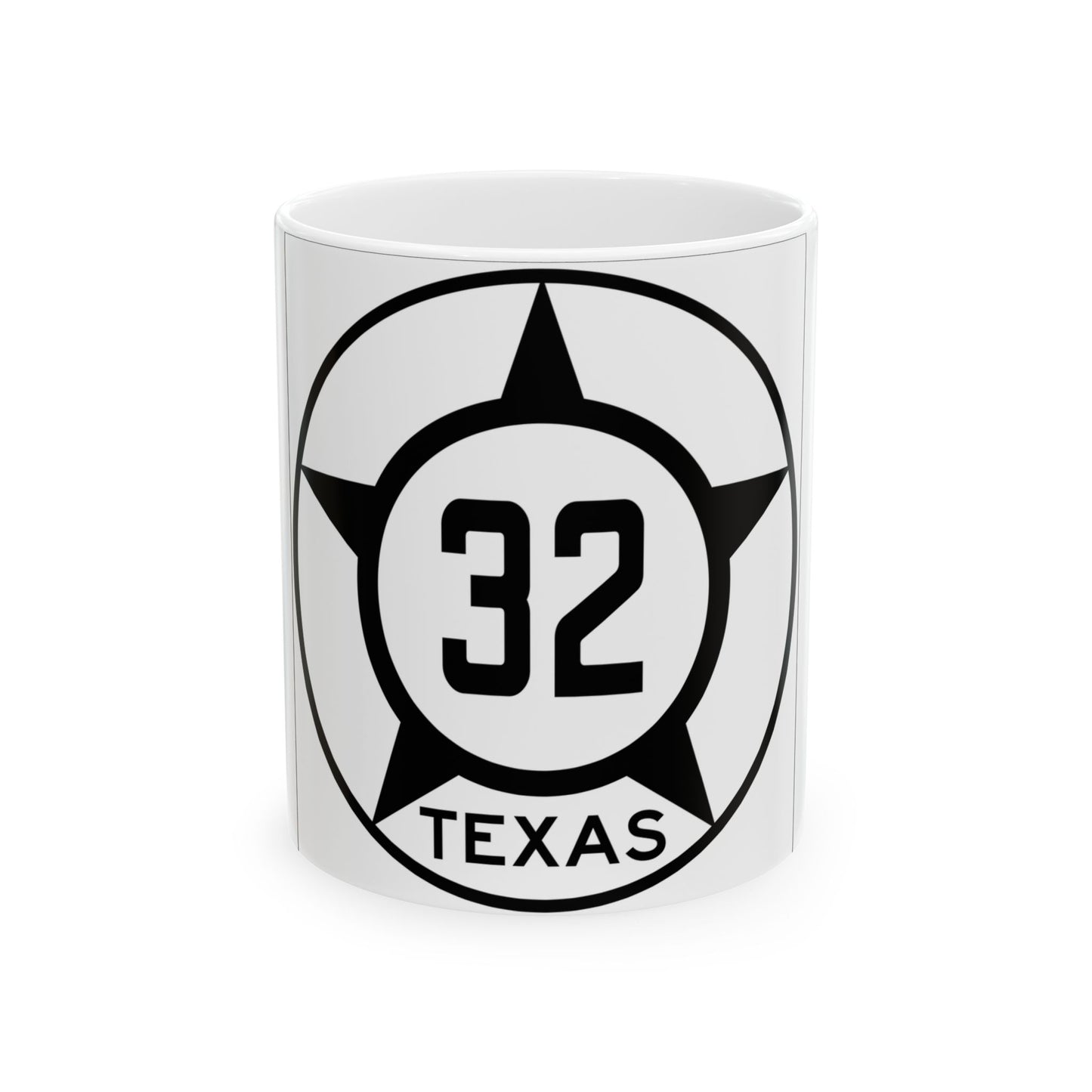 Old Texas 32 (Texas) (Road Sign) White Coffee Mug