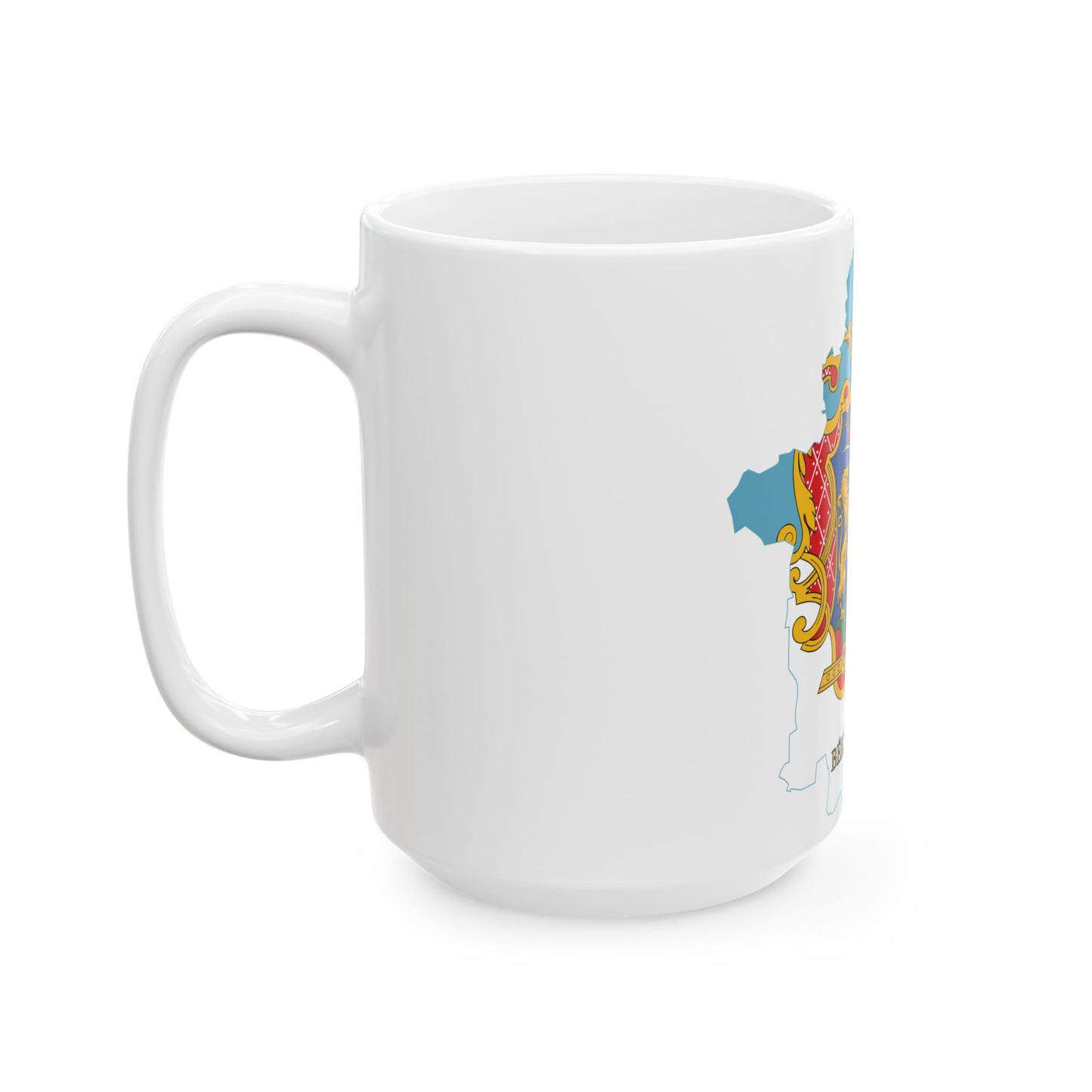 Flag-map of Bekes County (Hungary) White Coffee Mug