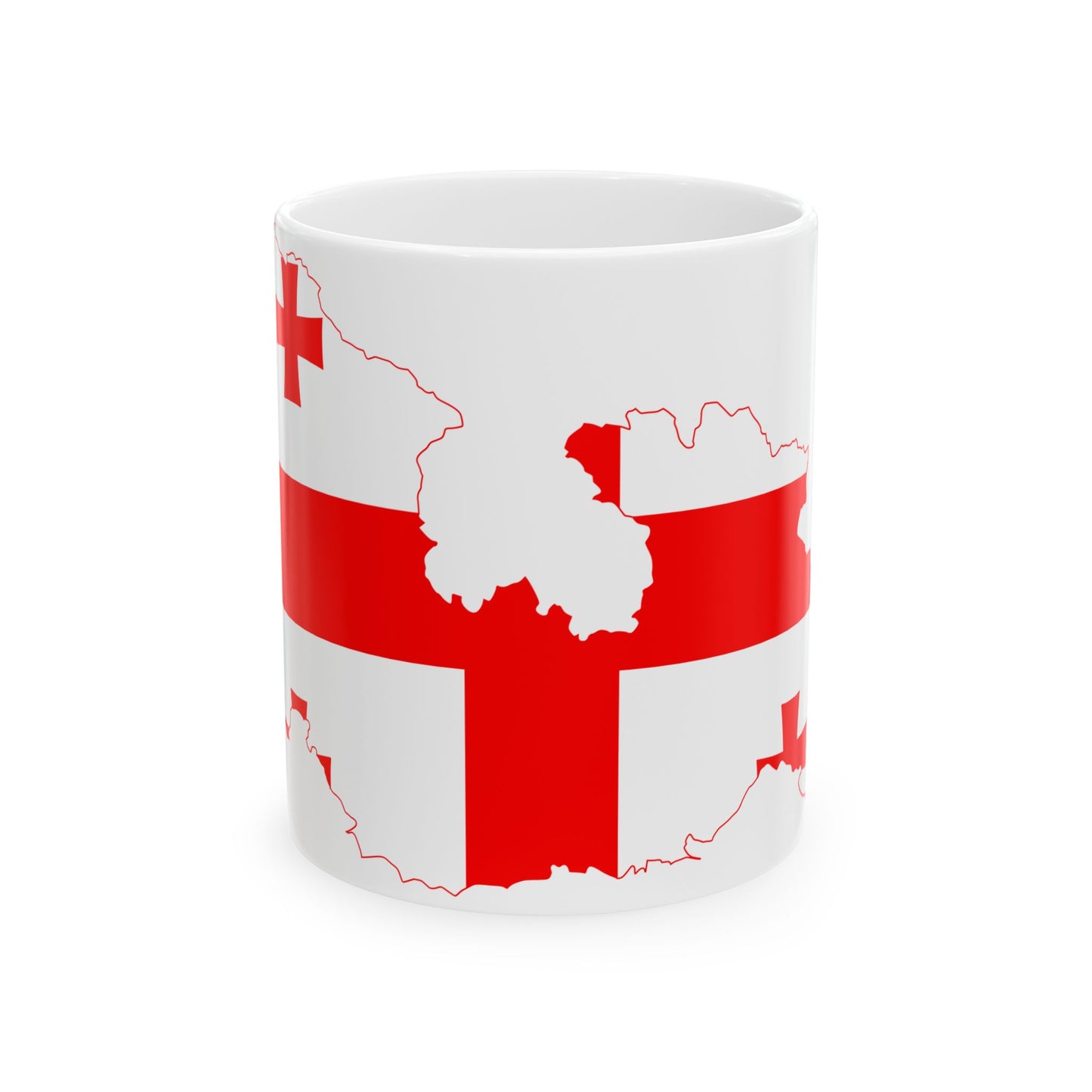 Flag map of Georgia without Russian-occupied territories (Georgia) White Coffee Mug