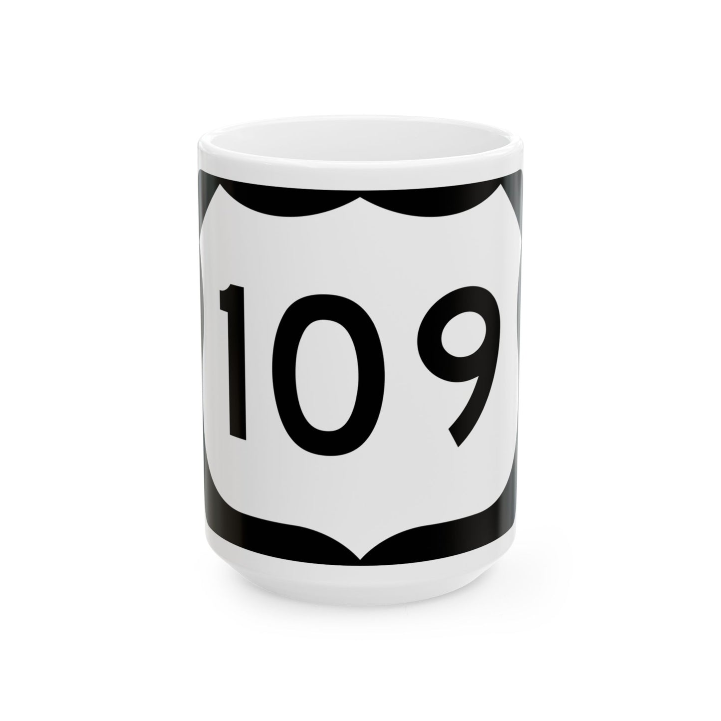 US 109 NY (New York) (Road Sign) White Coffee Mug