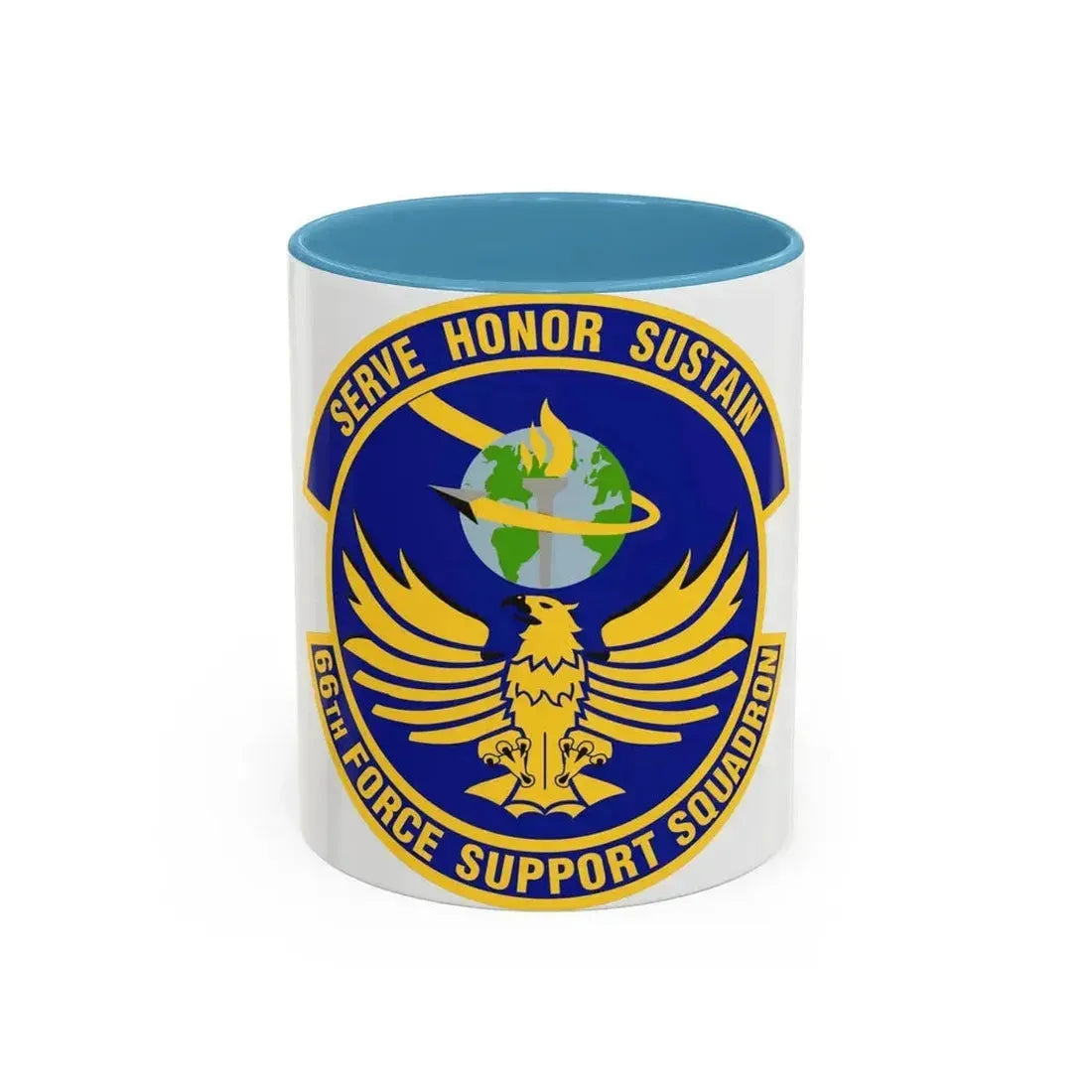 66th Force Support Squadron (U.S. Air Force) Accent Coffee Mug 11oz Light Blue - Go Mug Yourself