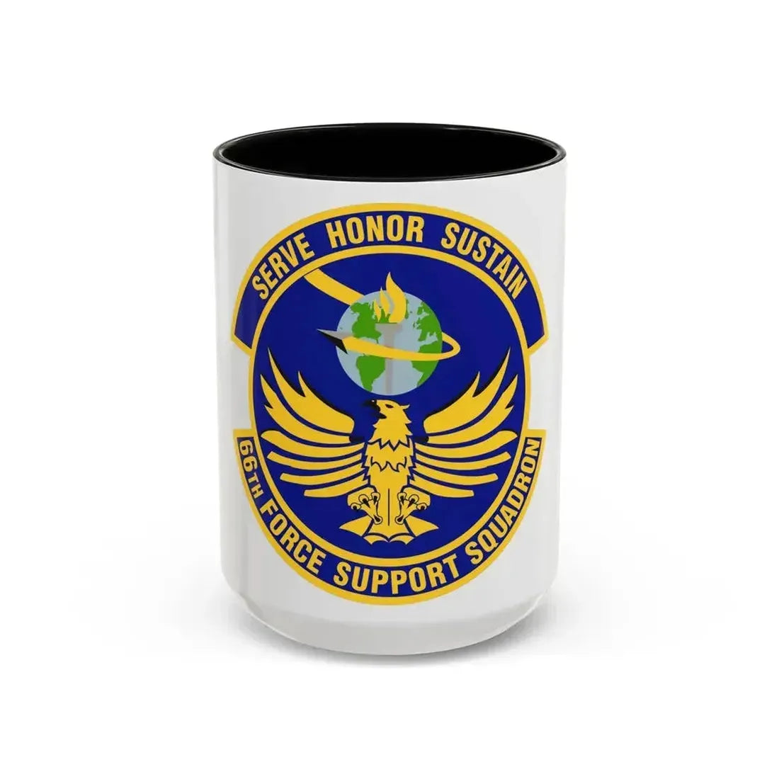 66th Force Support Squadron (U.S. Air Force) Accent Coffee Mug 15oz Black - Go Mug Yourself