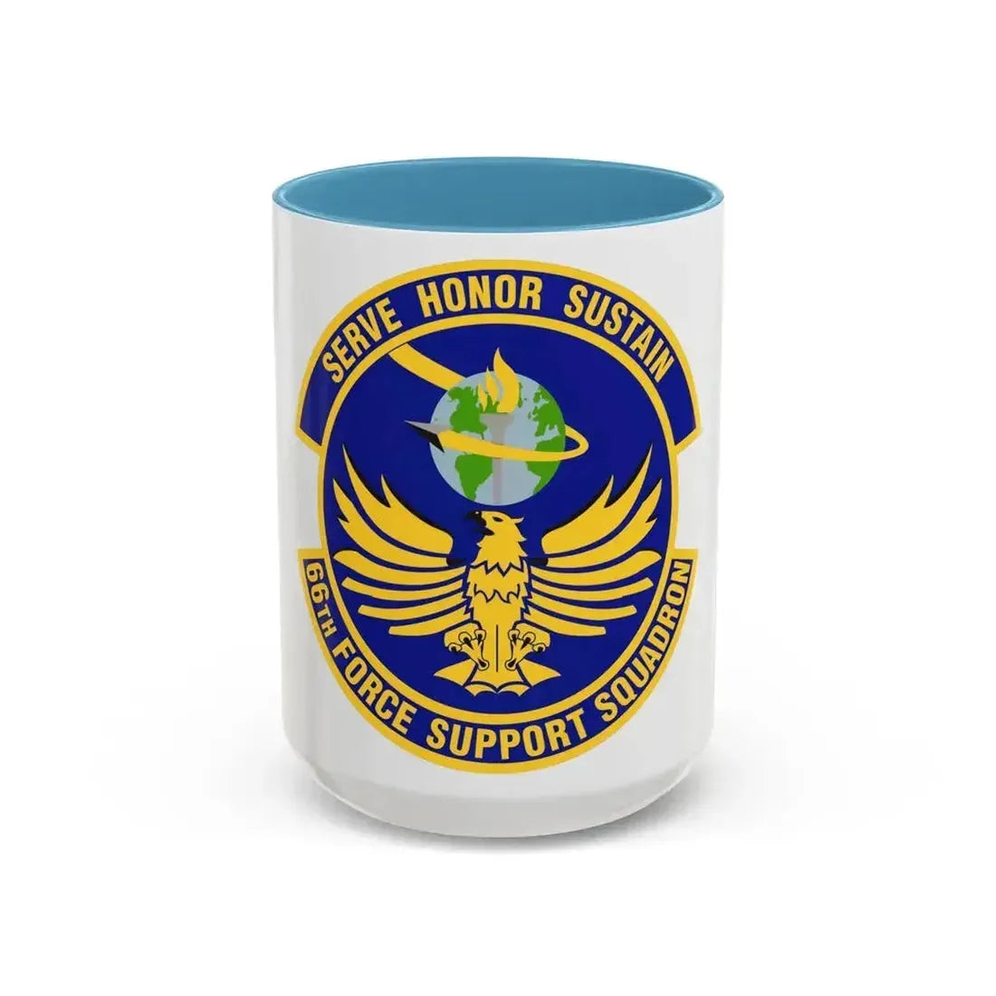66th Force Support Squadron (U.S. Air Force) Accent Coffee Mug 15oz Light Blue - Go Mug Yourself