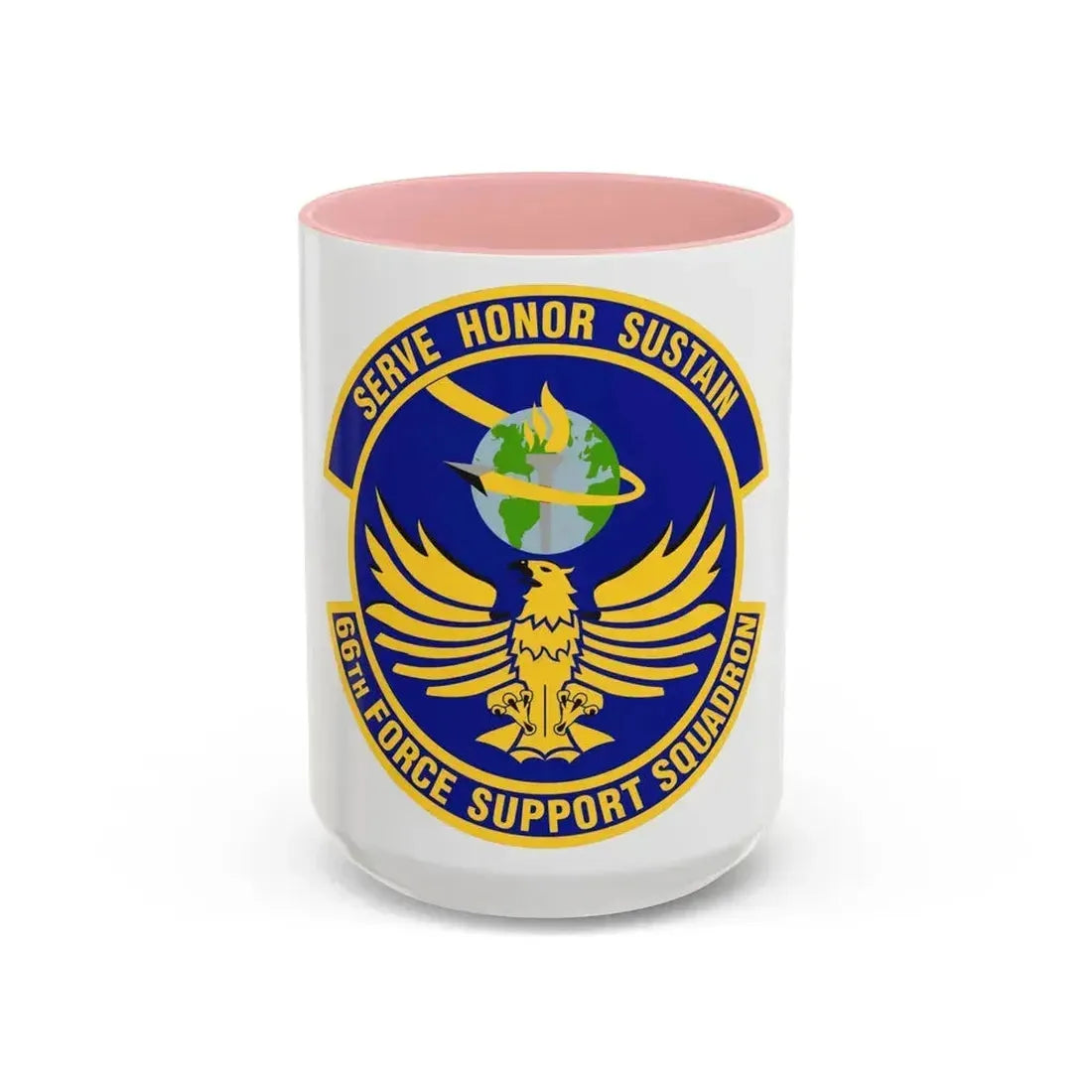 66th Force Support Squadron (U.S. Air Force) Accent Coffee Mug 15oz Pink - Go Mug Yourself