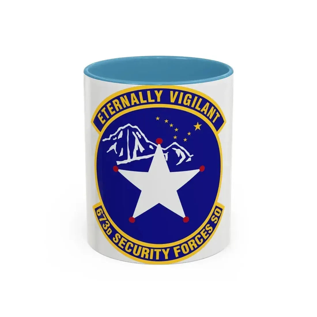 673 Security Forces Squadron PACAF (U.S. Air Force) Accent Coffee Mug 11oz Light Blue - Go Mug Yourself