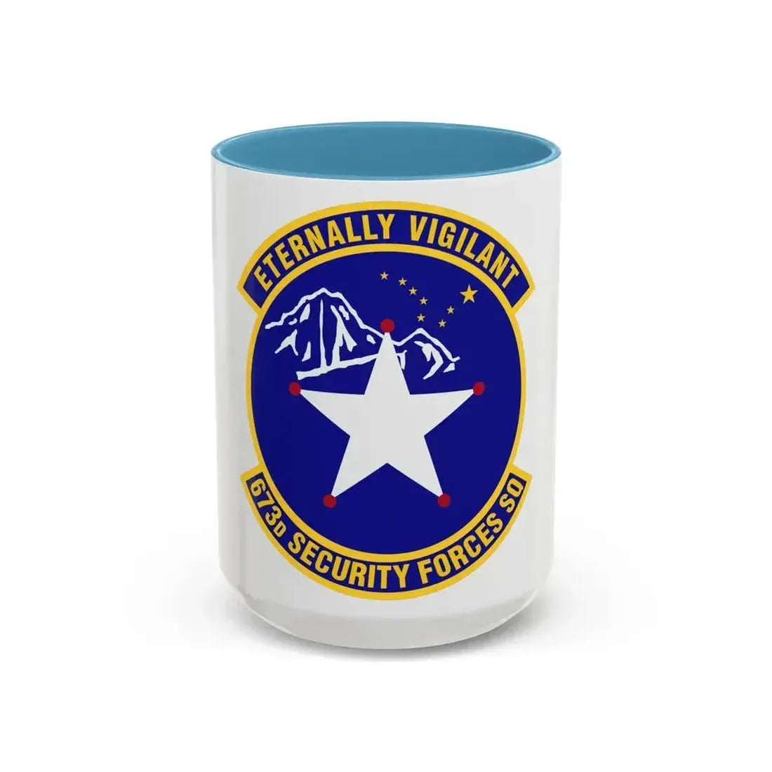 673 Security Forces Squadron PACAF (U.S. Air Force) Accent Coffee Mug 15oz Light Blue - Go Mug Yourself