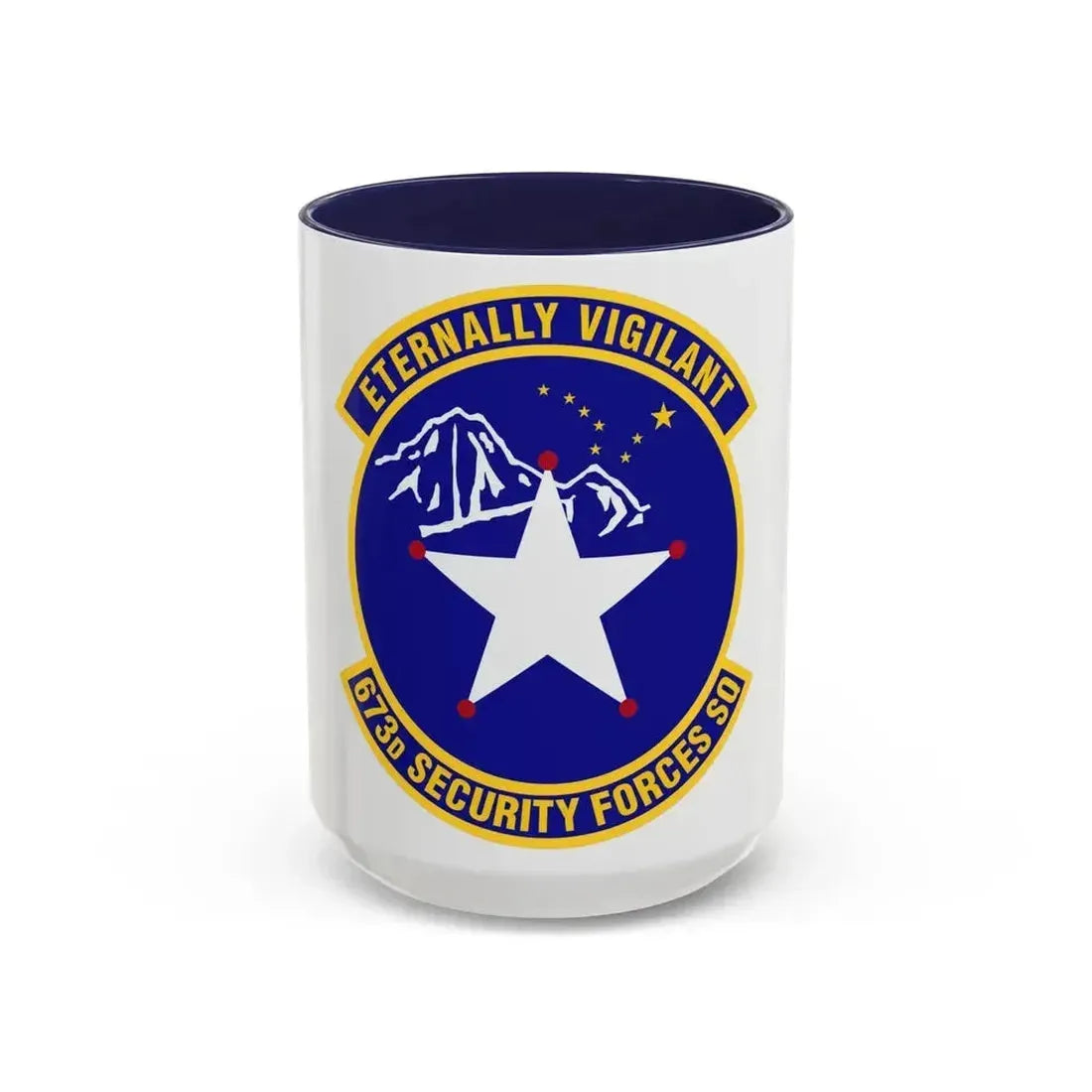 673 Security Forces Squadron PACAF (U.S. Air Force) Accent Coffee Mug 15oz Navy - Go Mug Yourself