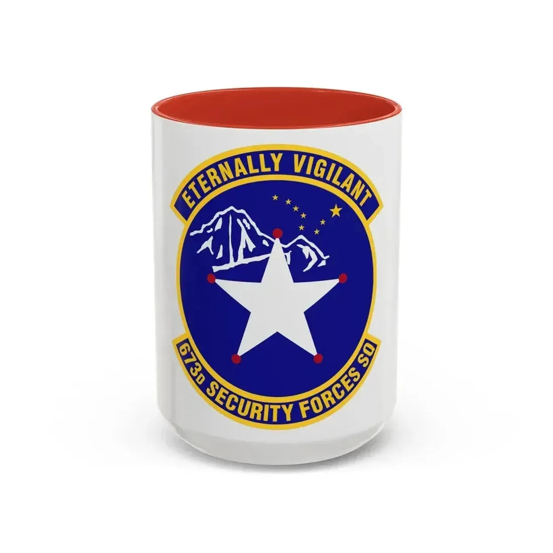 673 Security Forces Squadron PACAF (U.S. Air Force) Accent Coffee Mug 15oz Red - Go Mug Yourself