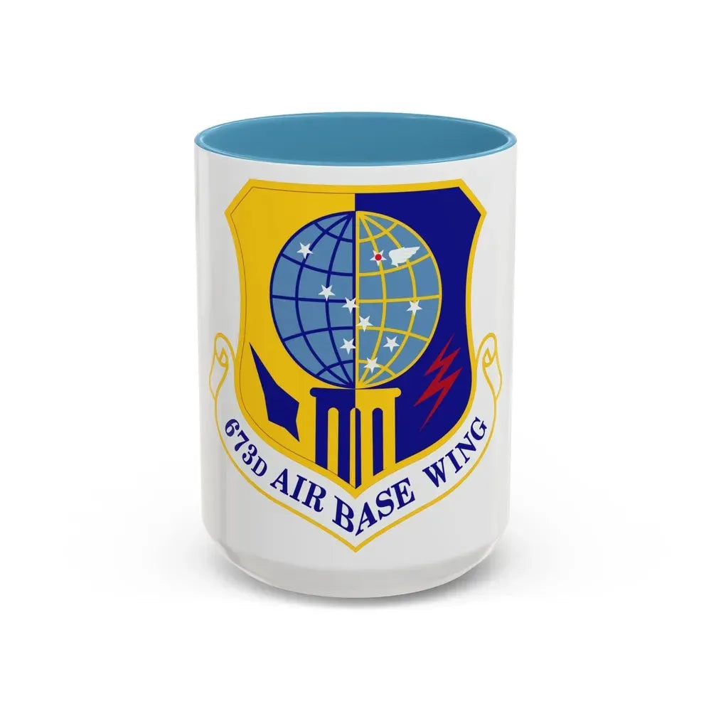 673d Air Base Wing (U.S. Air Force) Accent Coffee Mug 15oz Light Blue - Go Mug Yourself