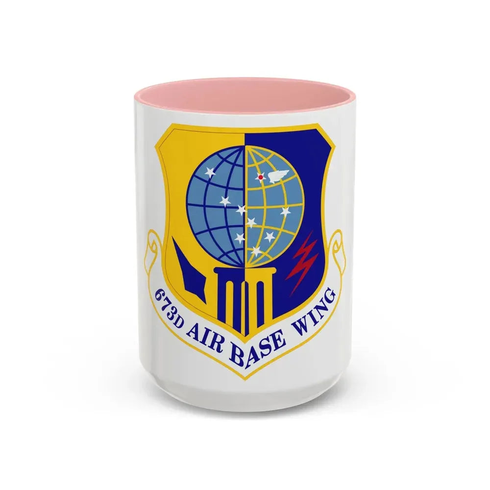 673d Air Base Wing (U.S. Air Force) Accent Coffee Mug 15oz Pink - Go Mug Yourself