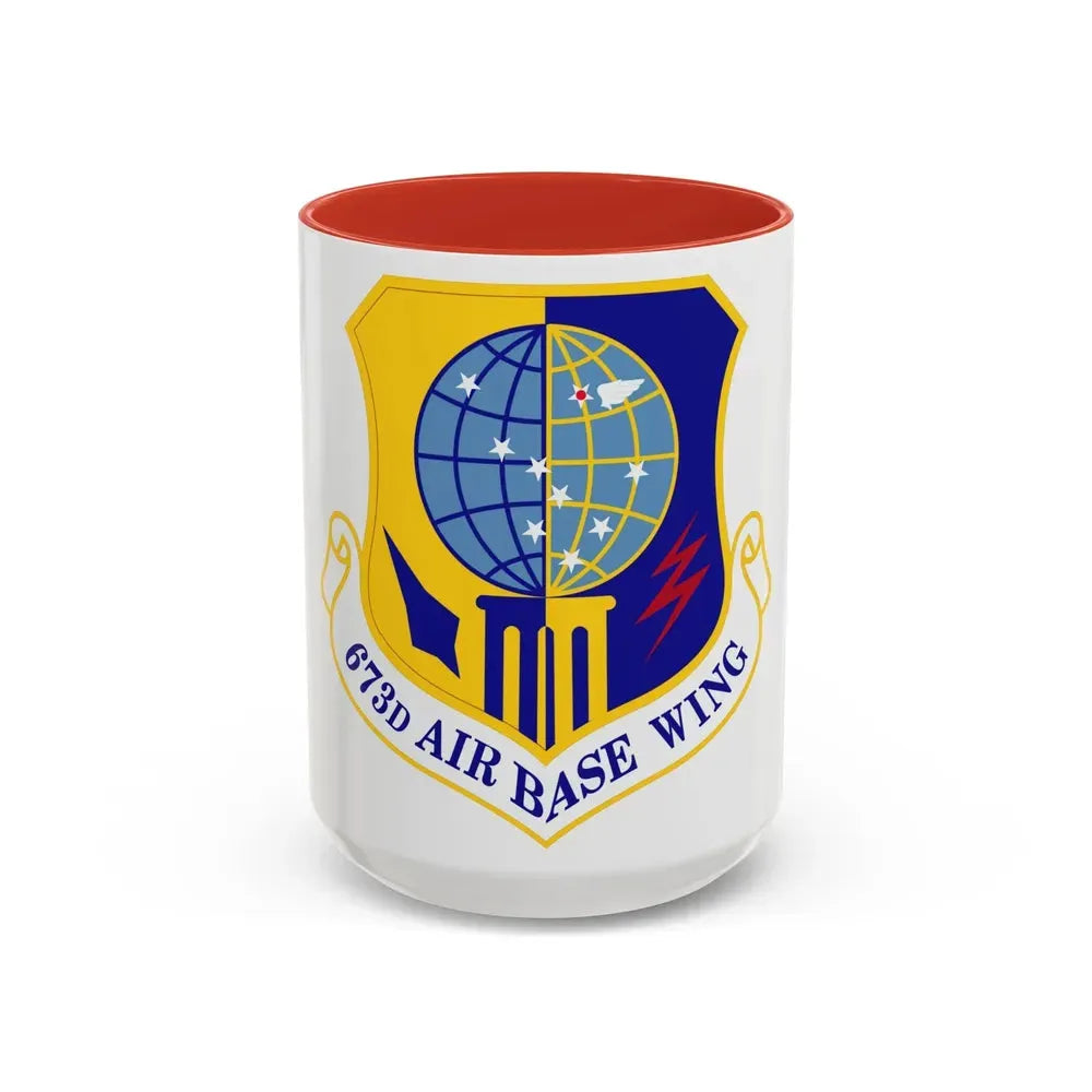 673d Air Base Wing (U.S. Air Force) Accent Coffee Mug 15oz Red - Go Mug Yourself
