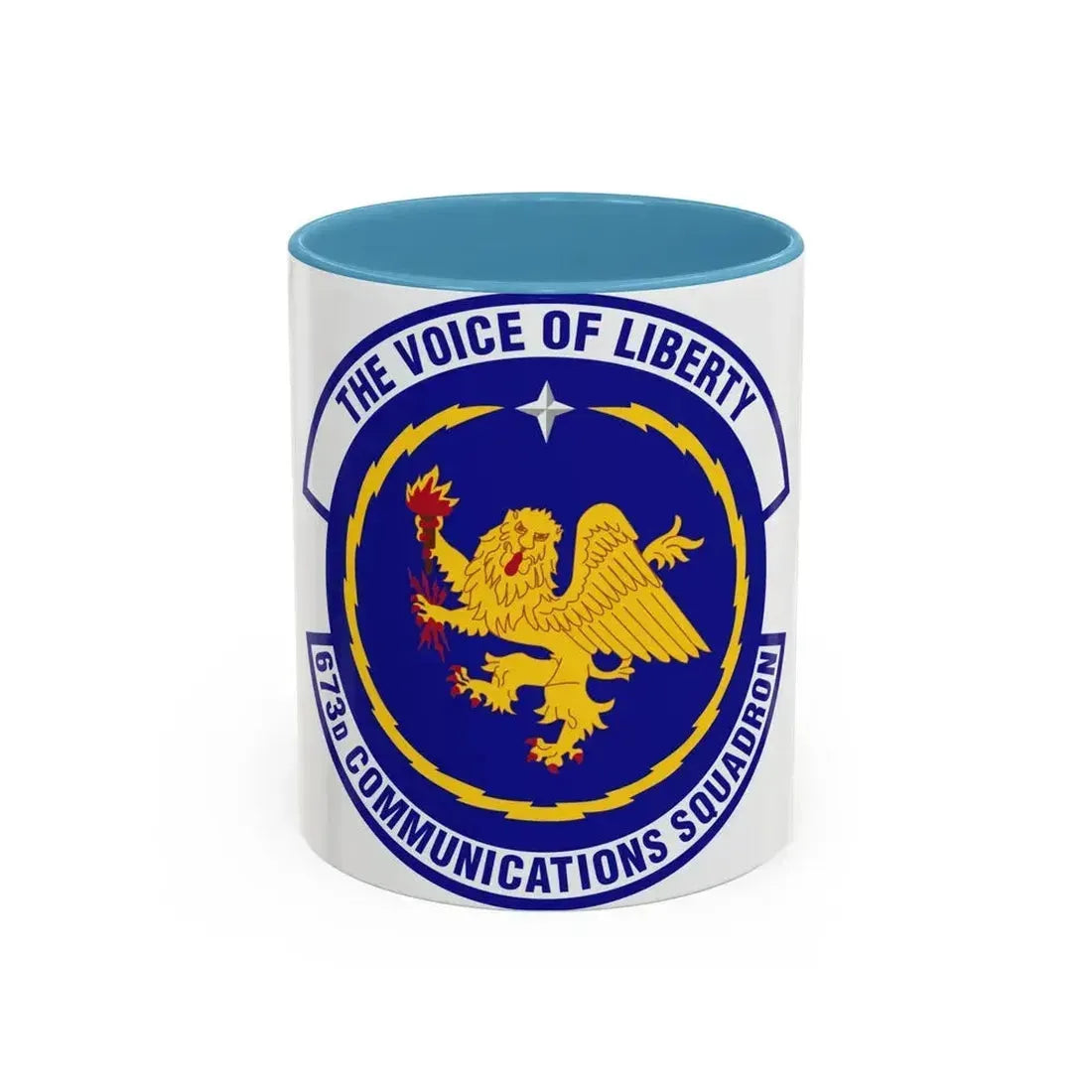 673d Communications Squadron (U.S. Air Force) Accent Coffee Mug 11oz Light Blue - Go Mug Yourself