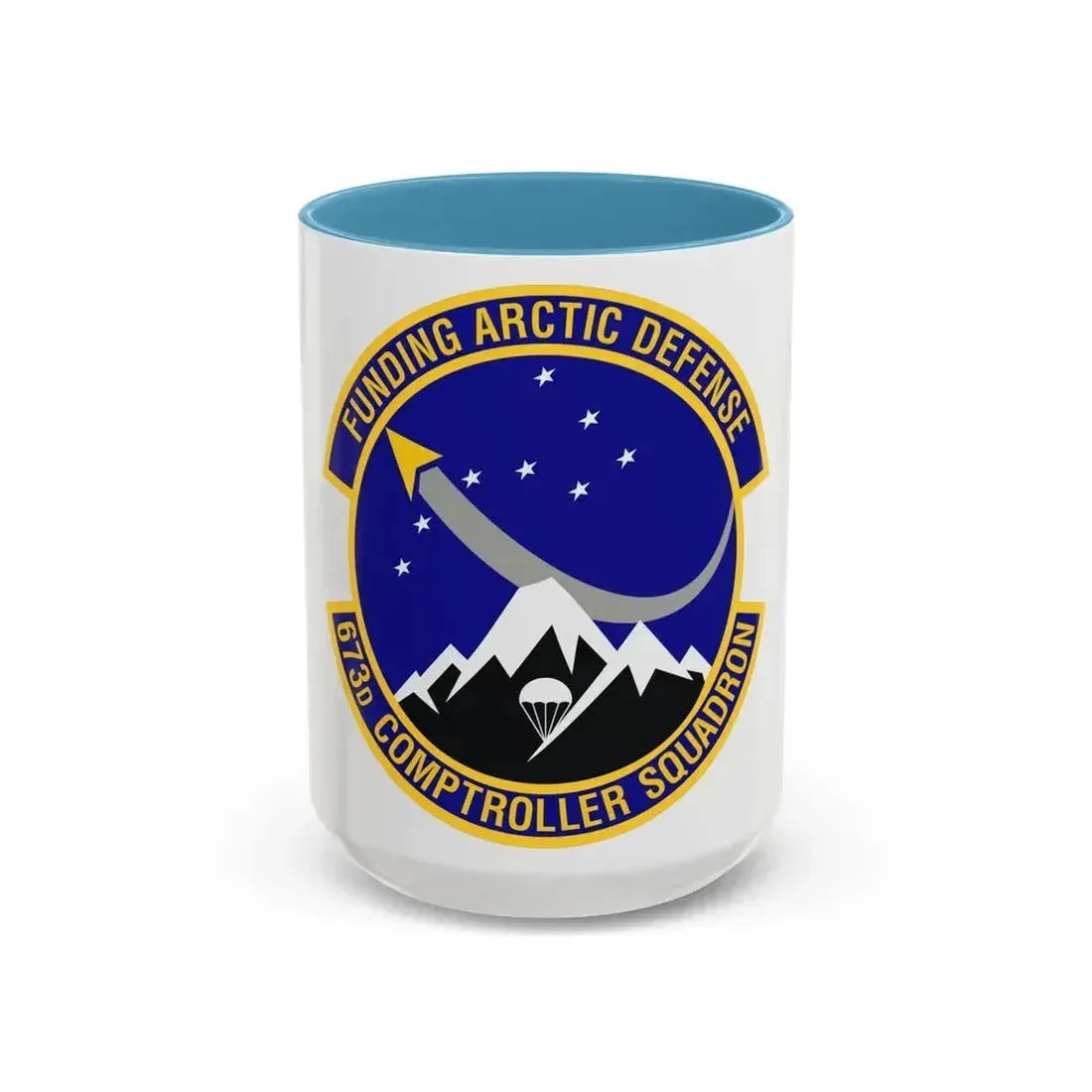 673d Comptroller Squadron (U.S. Air Force) Accent Coffee Mug 15oz Light Blue - Go Mug Yourself