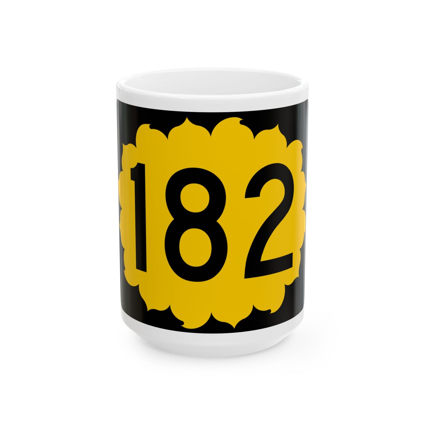 K-182 (Kansas) (Road Sign) White Coffee Mug
