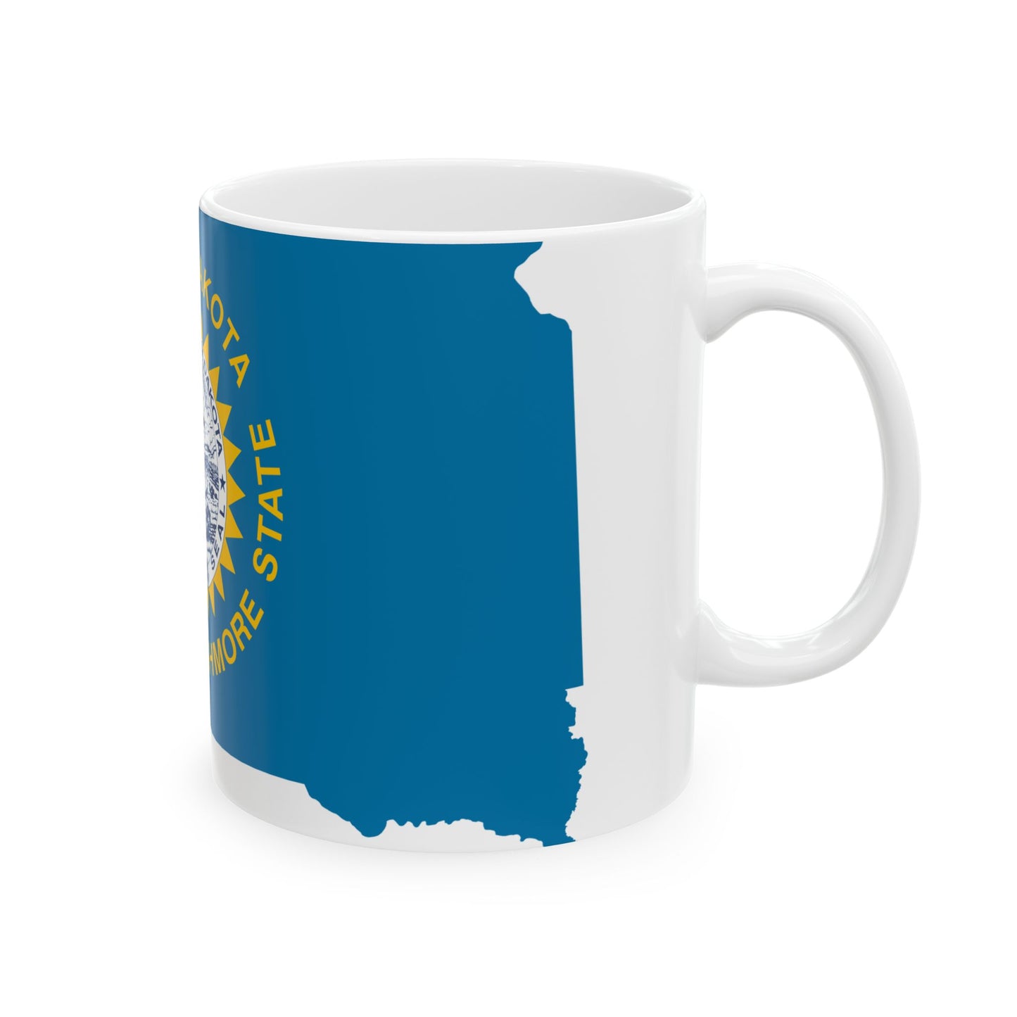 Flag-map of South Dakota (United States) White Coffee Mug