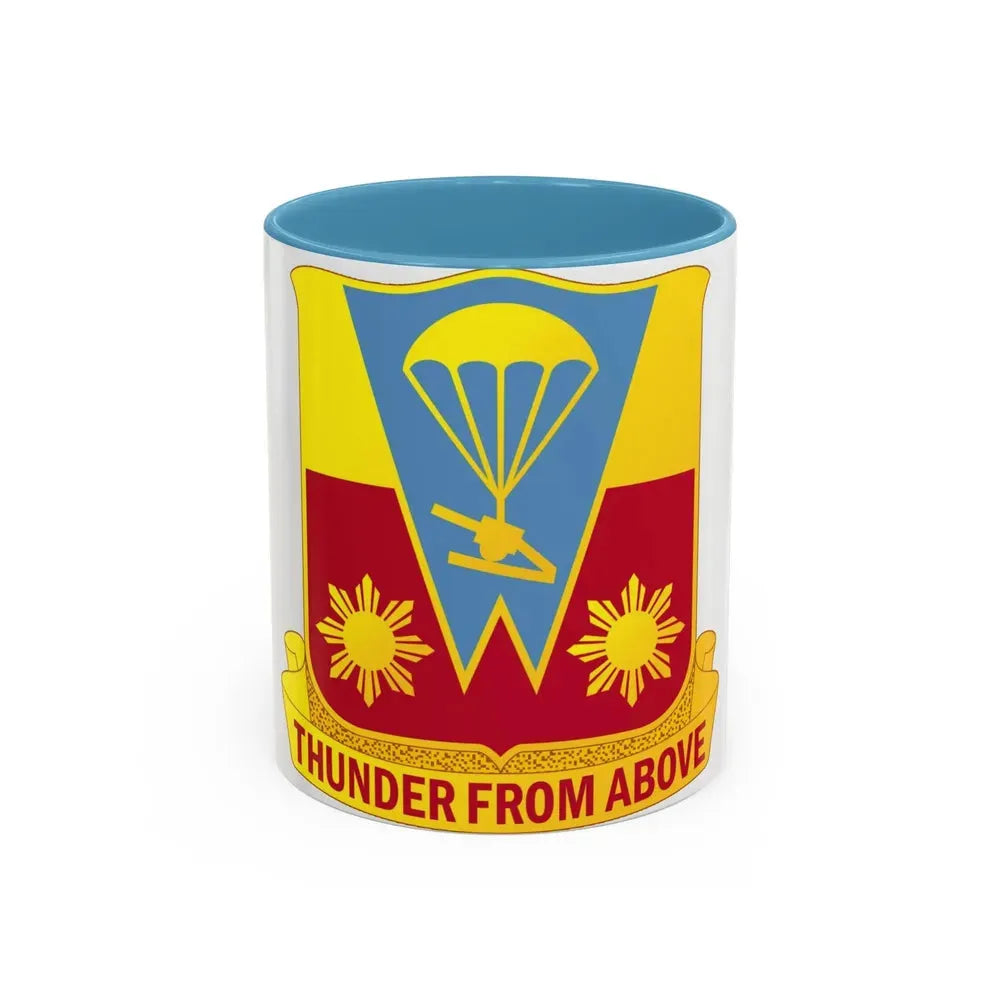 674th Airborne Field Artillery Battalion (U.S. Army) Accent Coffee Mug 11oz Light Blue - Go Mug Yourself