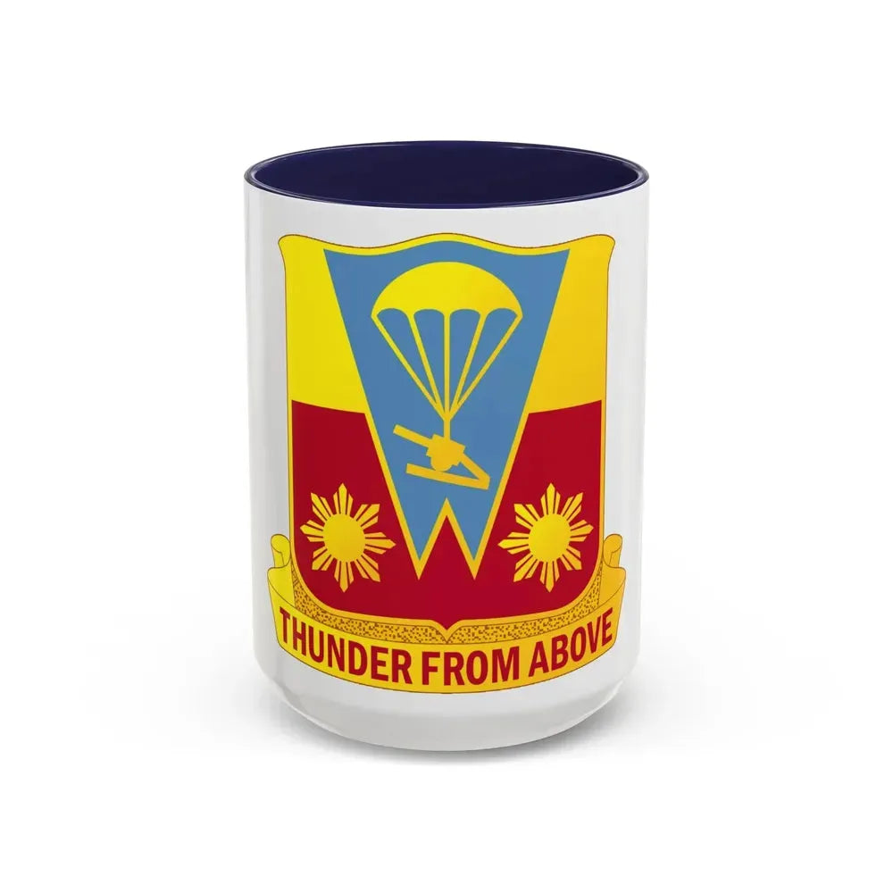 674th Airborne Field Artillery Battalion (U.S. Army) Accent Coffee Mug 15oz Navy - Go Mug Yourself