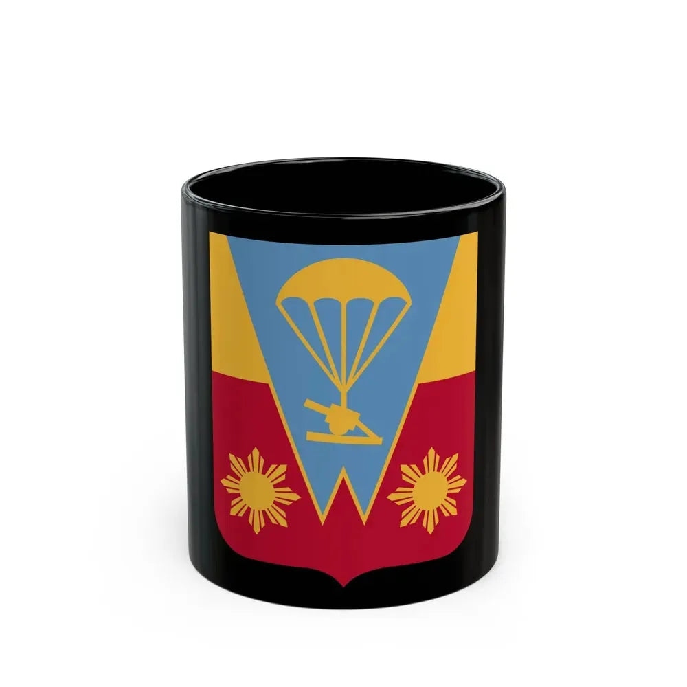 674th Airborne Field Artillery Battalion v2 (U.S. Army) Black Coffee Mug 11oz - Go Mug Yourself