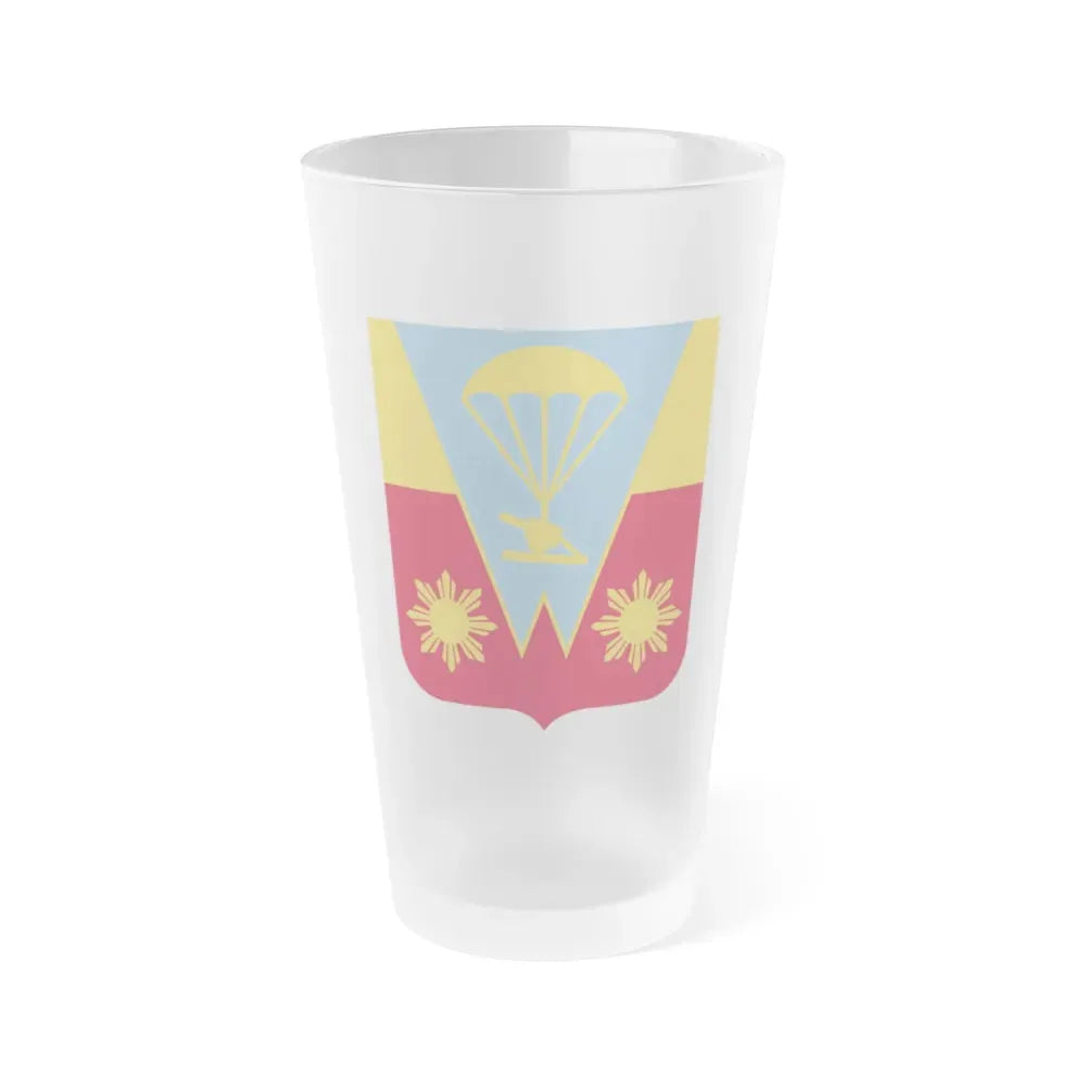 674th Airborne Field Artillery Battalion v2 (U.S. Army) Frosted Pint Glass 16oz 16oz Frosted - Go Mug Yourself