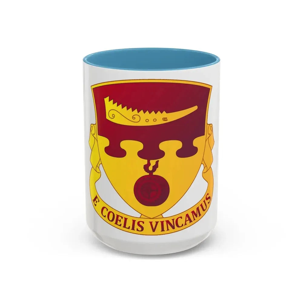 675th Airborne Field Artillery Battalion (U.S. Army) Accent Coffee Mug 15oz Light Blue - Go Mug Yourself