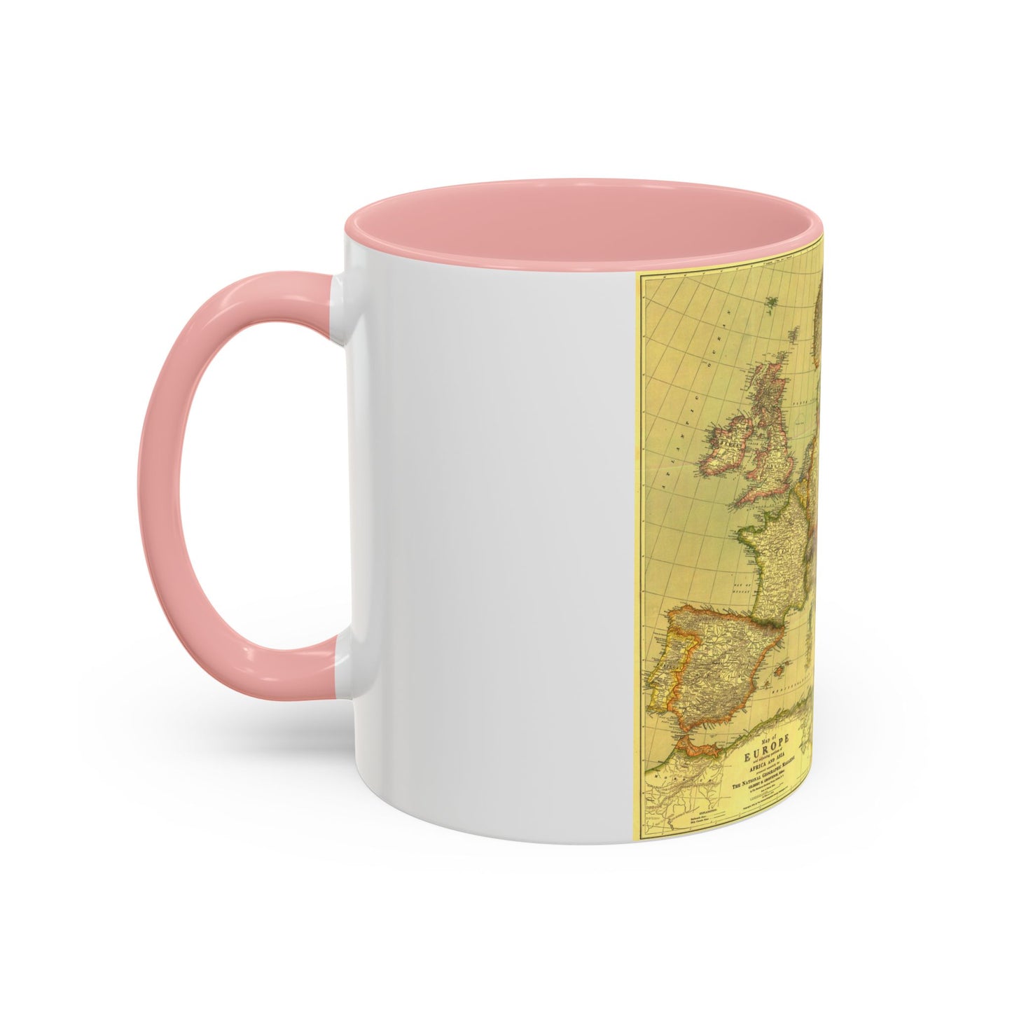 Europe and Africa and Asia (1915) (Map) Accent Coffee Mug