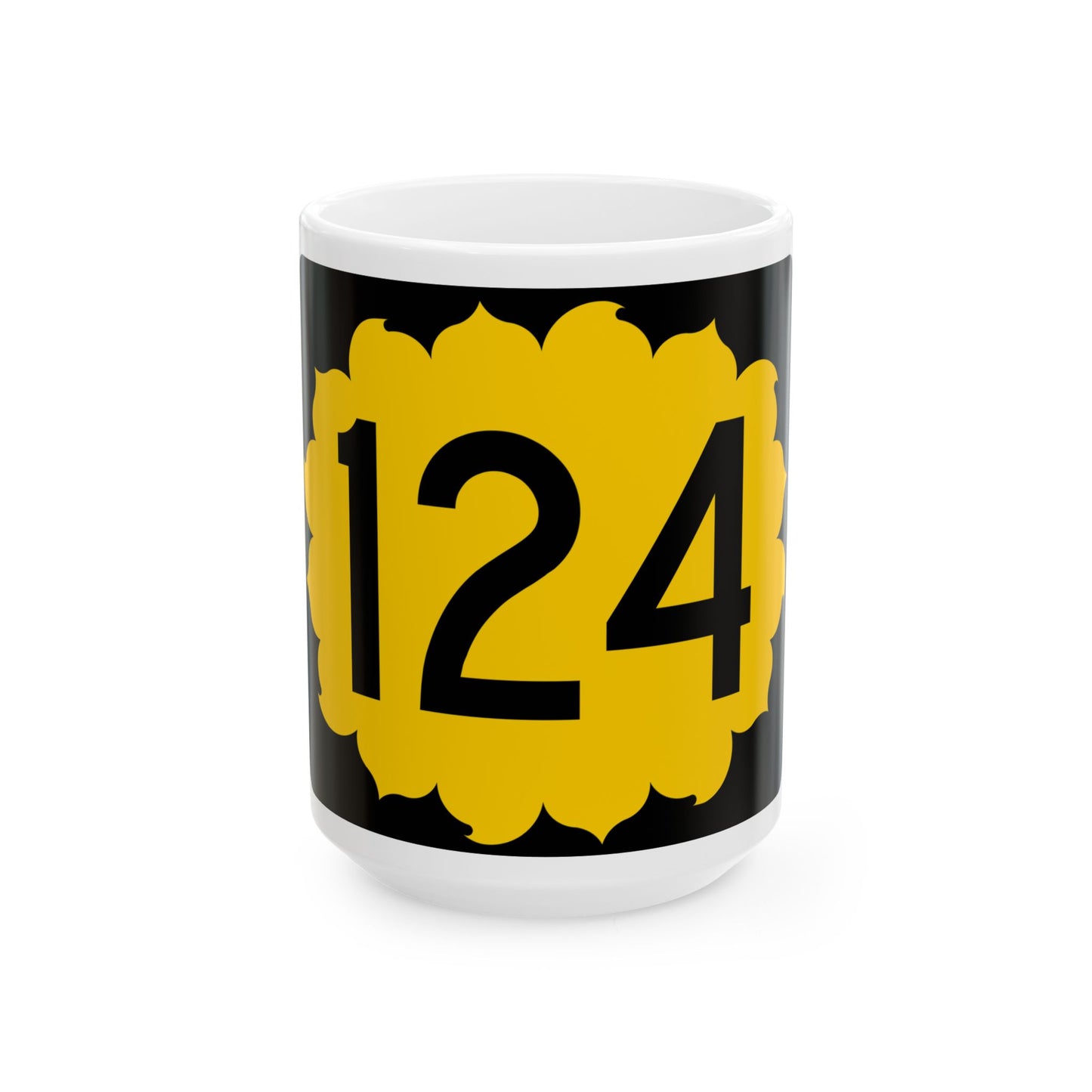 K-124 (Kansas) (Road Sign) White Coffee Mug